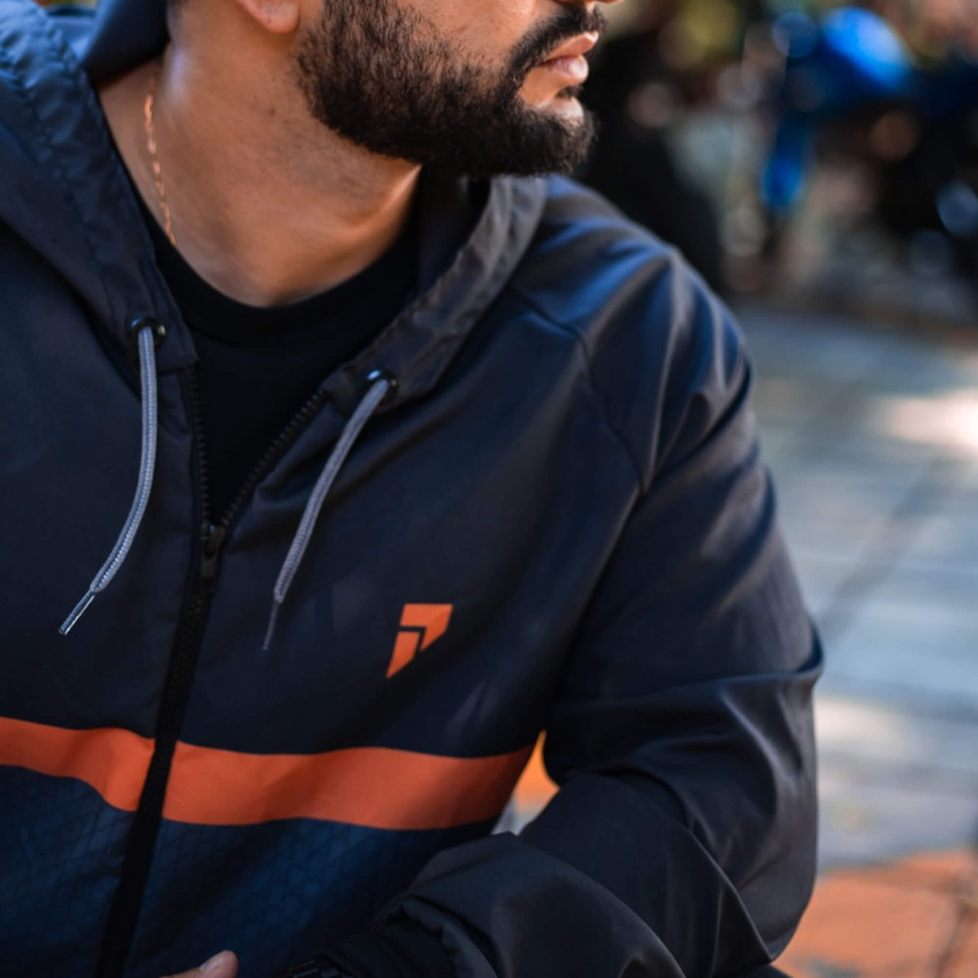 Corta Vento Masculino Casual Laranja Tamanho GG Proteção Solar Pioneira - 9500-GG