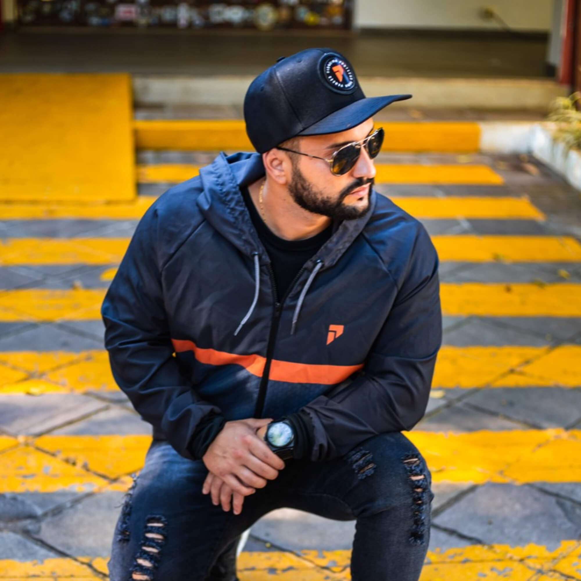 Corta Vento Masculino Casual Laranja Tamanho GG Proteção Solar Pioneira - 9500-GG