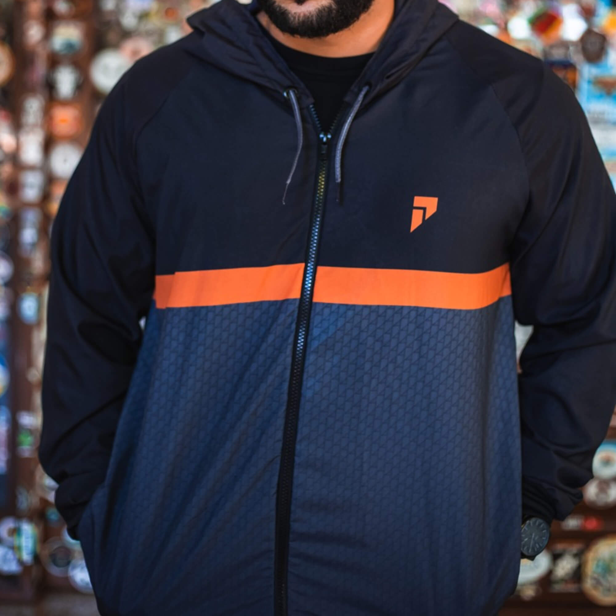 Corta Vento Masculino Casual Laranja Tamanho GG Proteção Solar Pioneira - 9500-GG