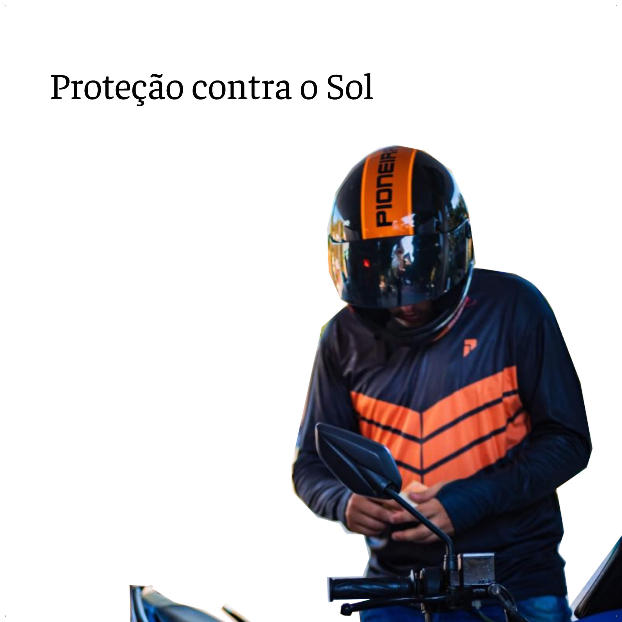 Camisa UV50 Motoboy Masculina Manga Longa Proteção Contra o Sol Laranja G Pioneira - 9512-G