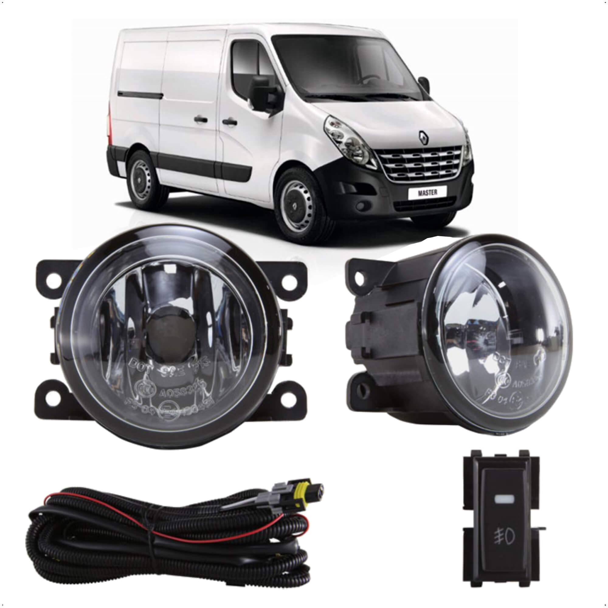 Kit Farol de Milha Master 2022 Botão Modelo Original - SL-221410