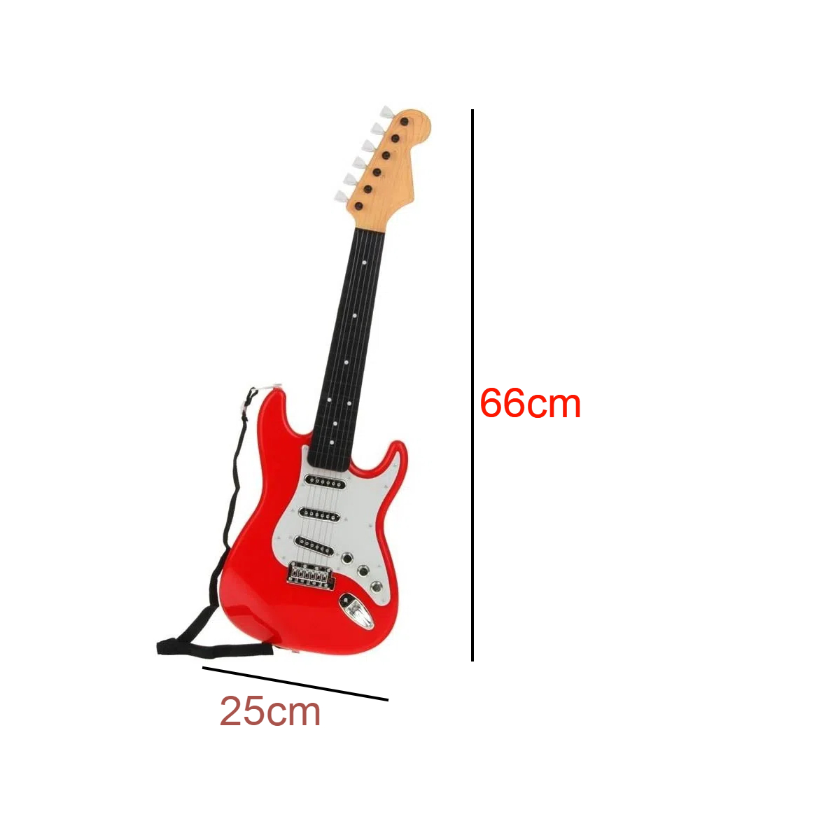 Guitarra Infantil Rock N Roll Do Re Mi Fun De Brinquedo Com Luz E Som Cordas Reguláveis + 4 Anos Vermelha - BR1531