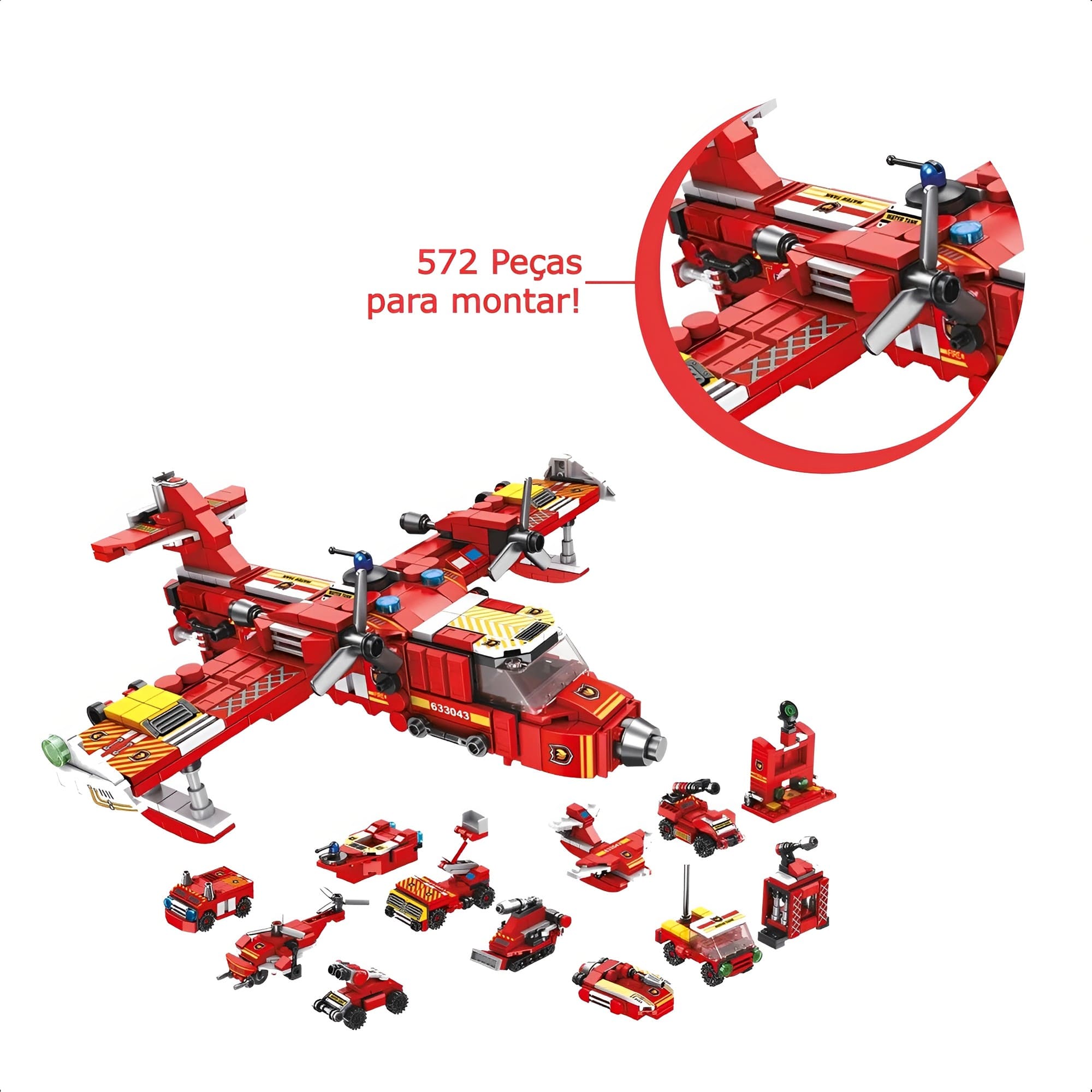 Brinquedo de Montar +6 Anos Cubic 25 Em 1 Brigada De Incêndio 572 Peças Multikids - BR1614