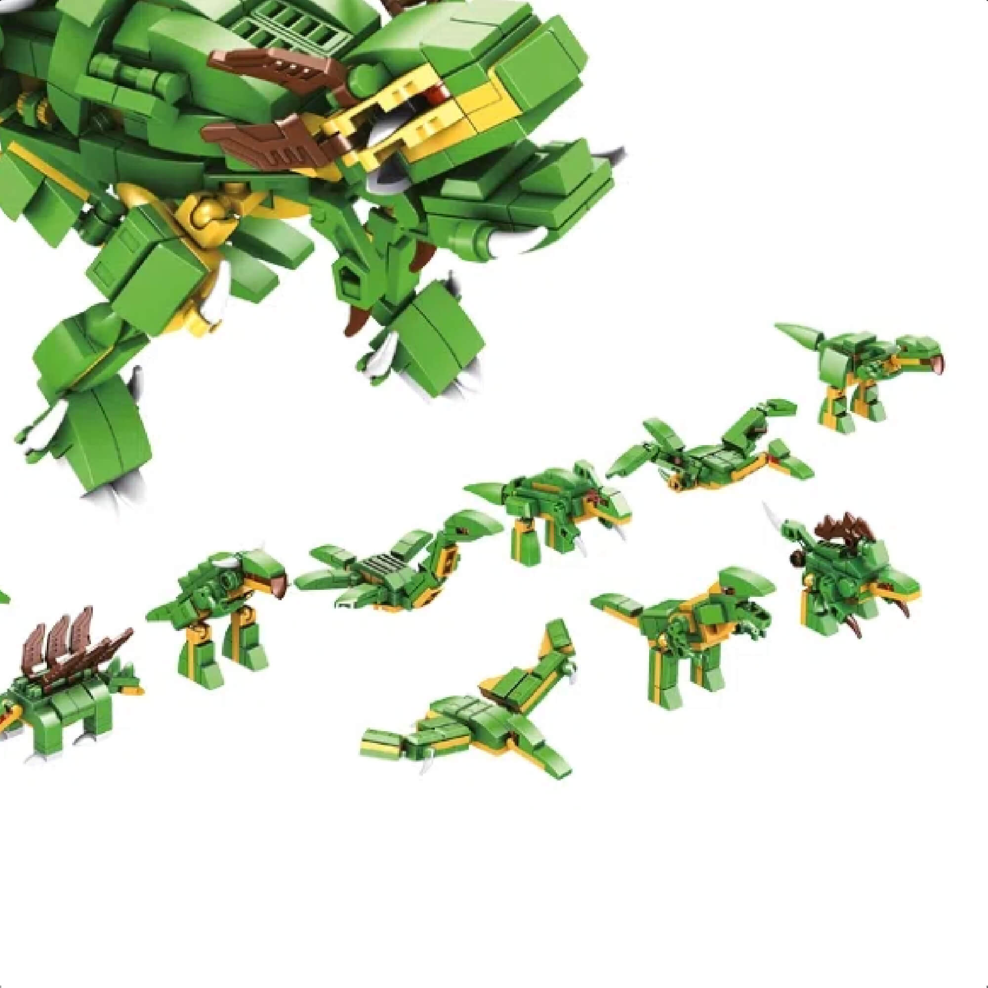 Brinquedo De Montar Cubic 25 Em 1 Dino 577 Peças Mega Dinossauro Acima De 6 Anos Multikids - BR1615
