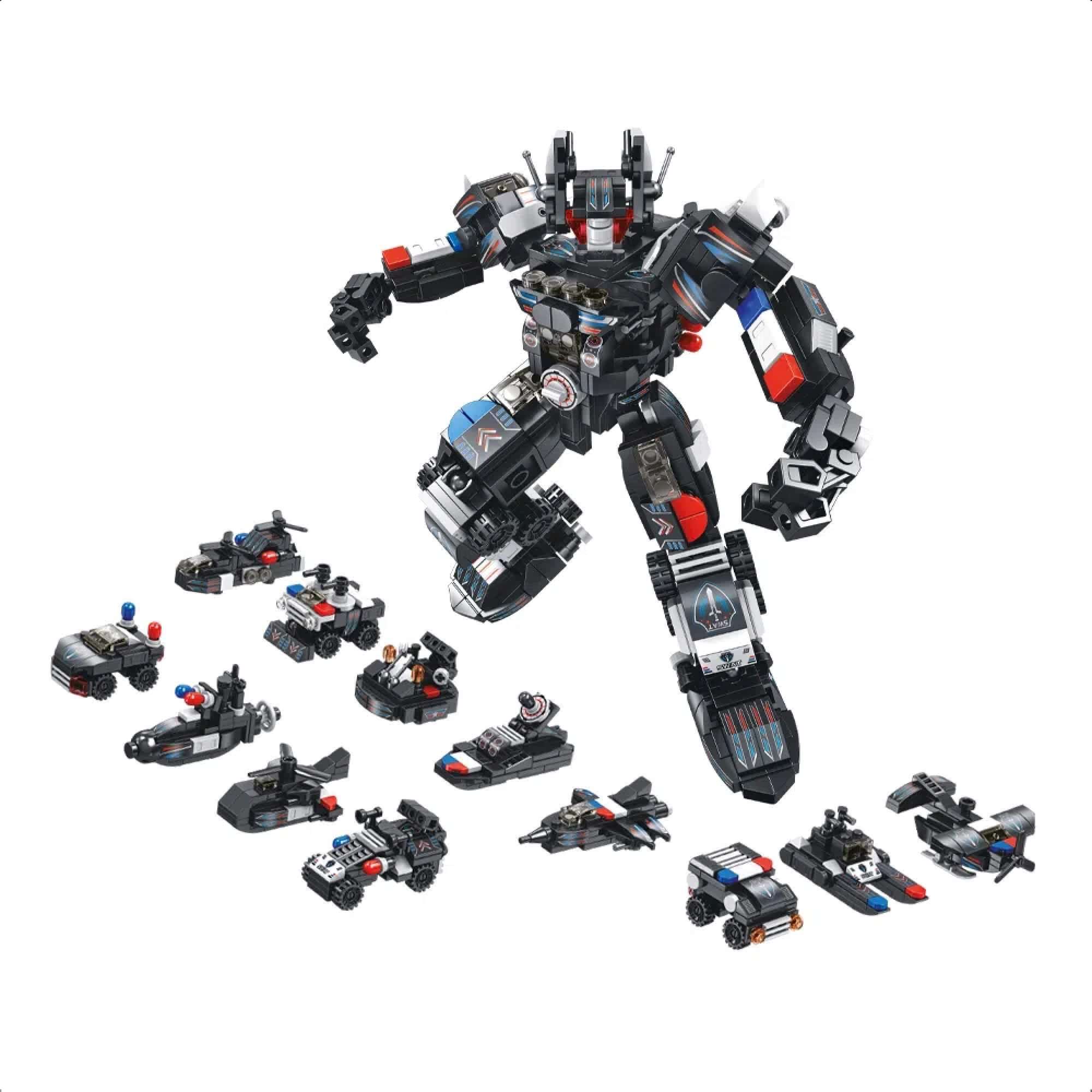 Brinquedo de Montar Cubic 25 em 1 Polícia Swat Robot 600 Peças Acima de 6 Anos Multikids - BR1616