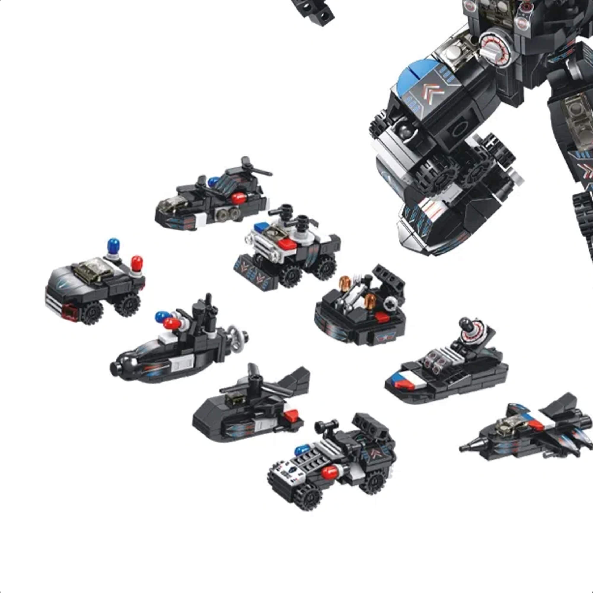 Brinquedo de Montar Cubic 25 em 1 Polícia Swat Robot 600 Peças Acima de 6 Anos Multikids - BR1616