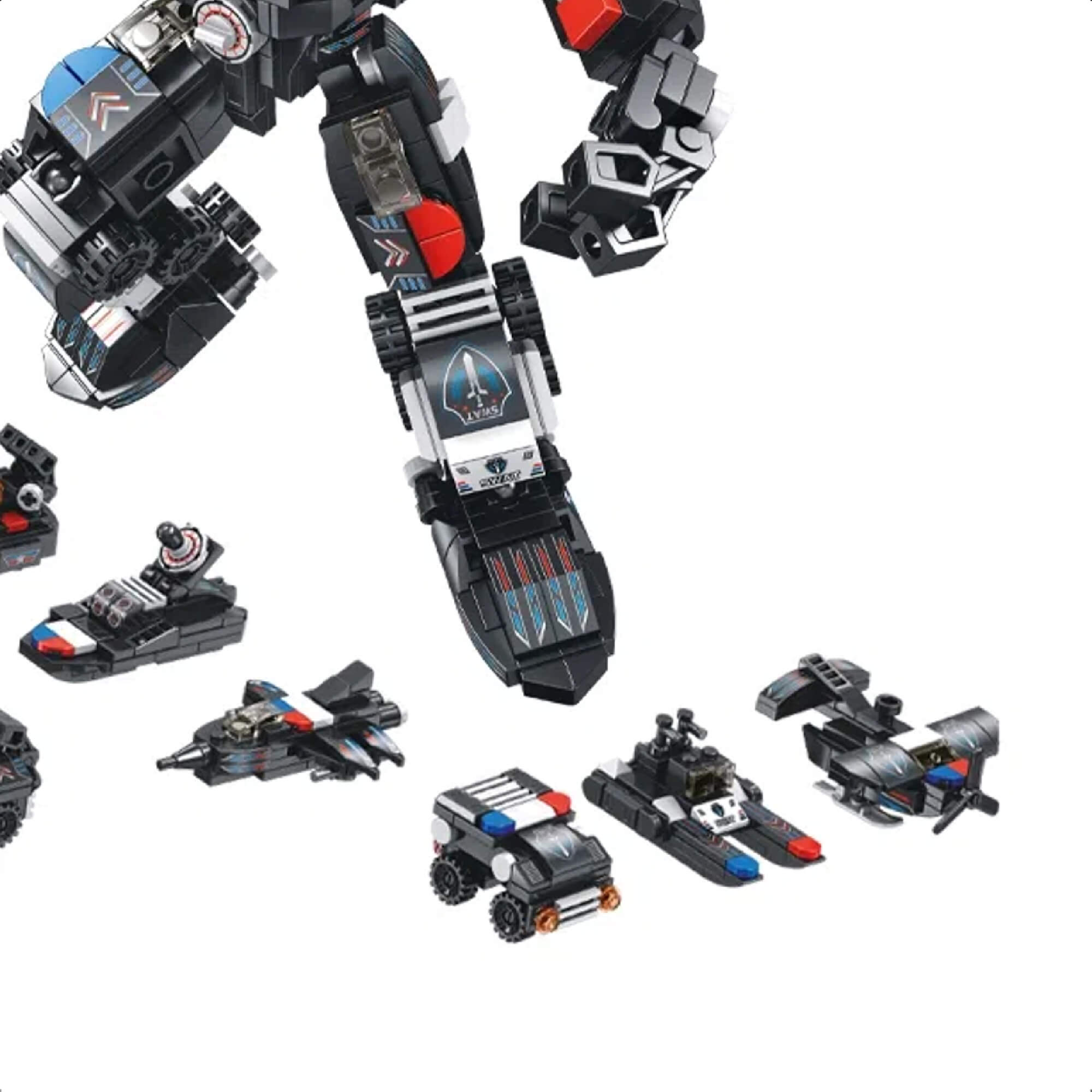 Brinquedo de Montar Cubic 25 em 1 Polícia Swat Robot 600 Peças Acima de 6 Anos Multikids - BR1616