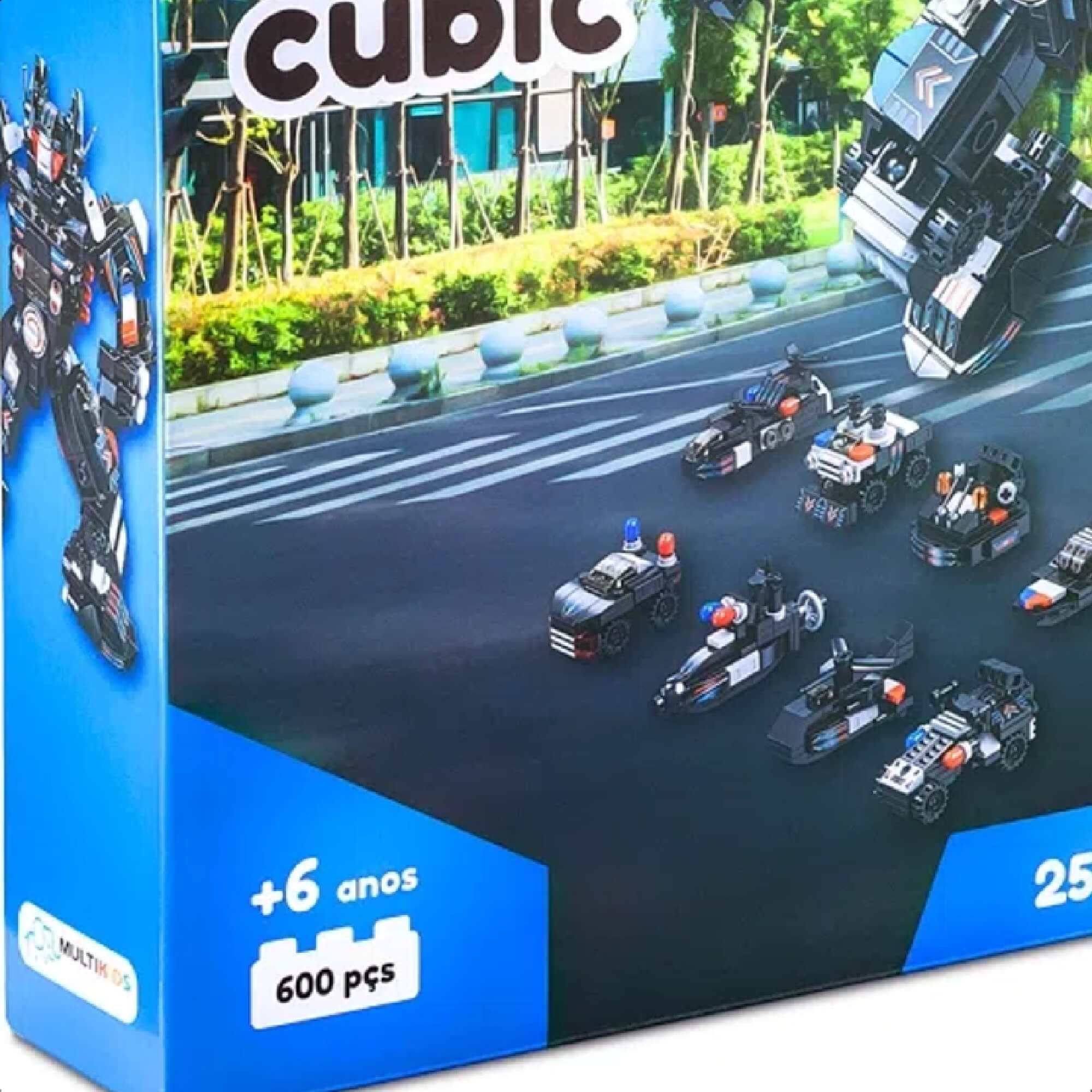 Brinquedo de Montar Cubic 25 em 1 Polícia Swat Robot 600 Peças Acima de 6 Anos Multikids - BR1616