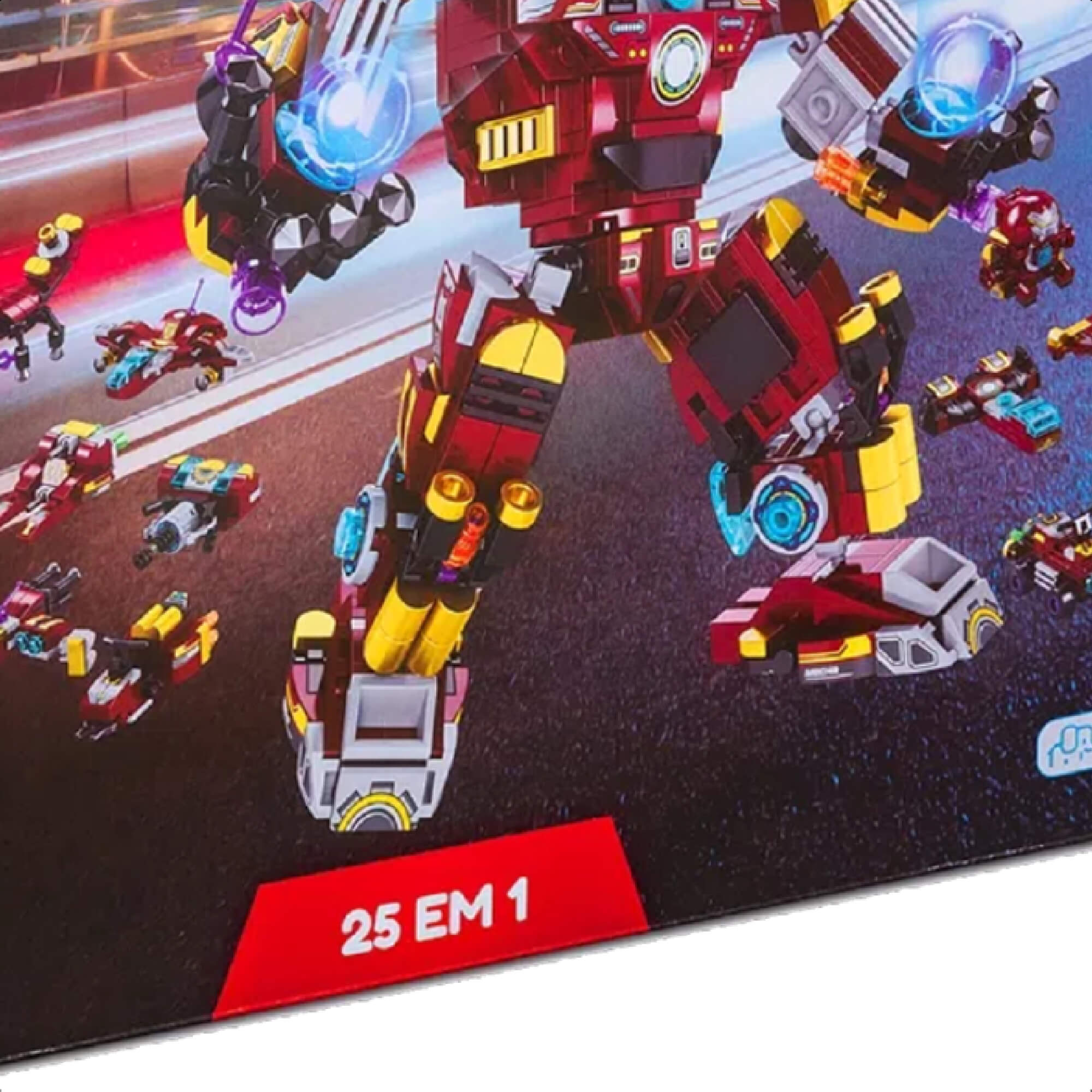 Brinquedo De Encaixe Cubic 25 Em 1 Steel Robot 575 Pç. 24 Veículos +6 Anos Multikids-BR1617