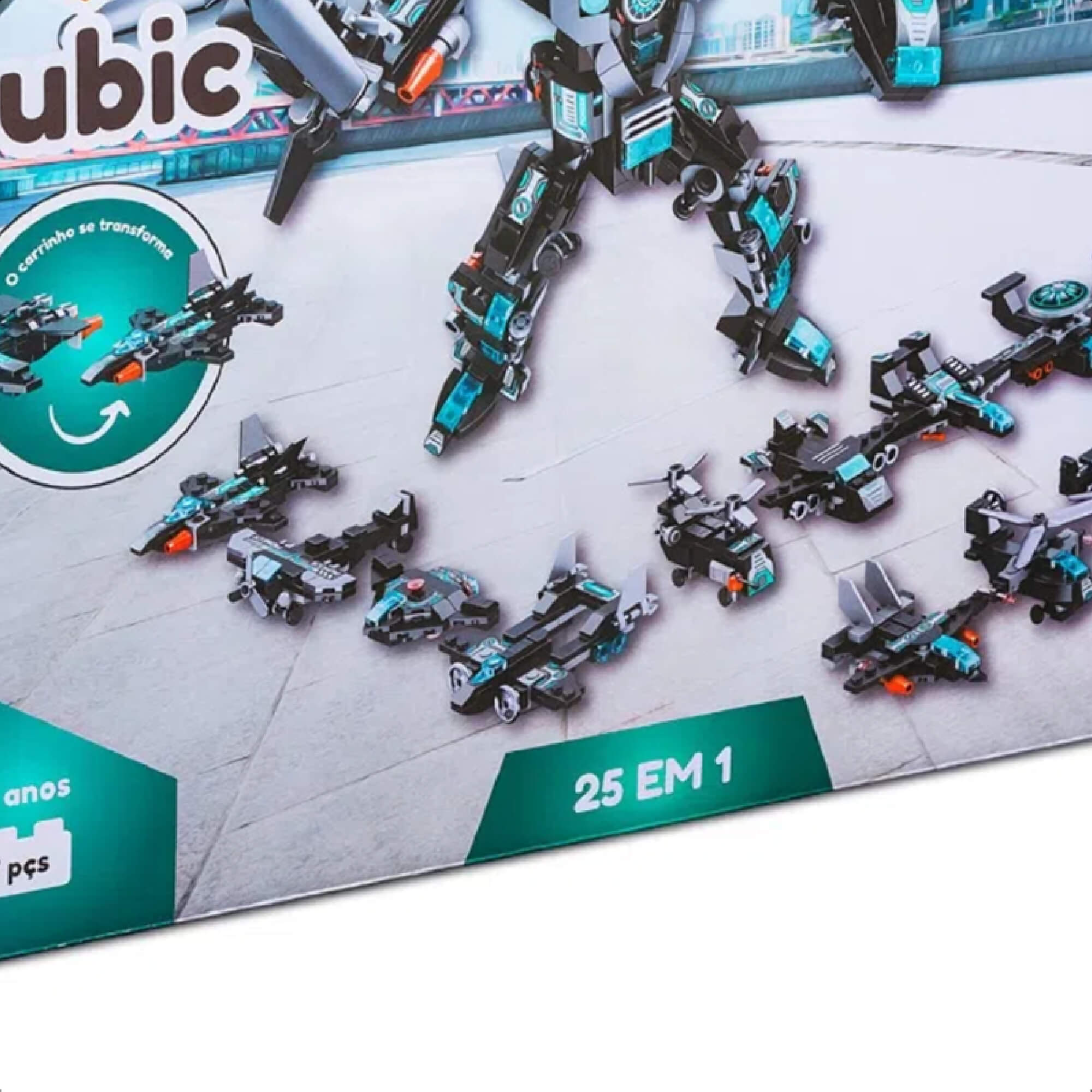 Brinquedo De Encaixe Cubic 25 Em 1 Super Robot 577 Peças +6 Anos Multikids - BR1618