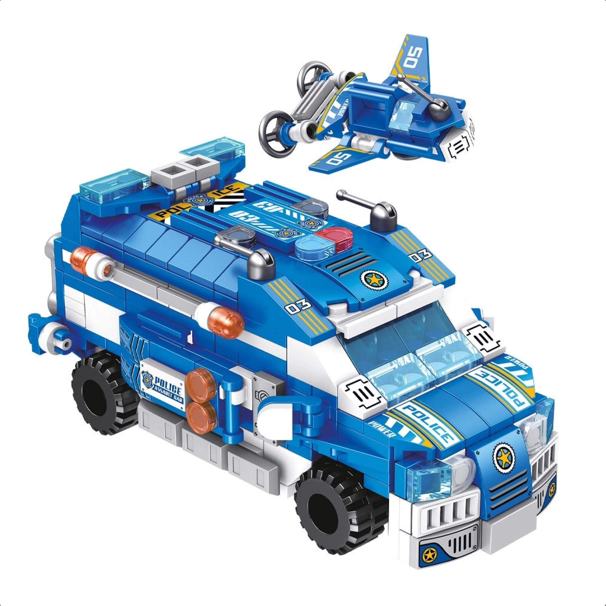 Brinquedo De Encaixe Cubic 25 Em 1 Polícia 569 Pç. 24 Diferentes Veículos Multikids-BR1619