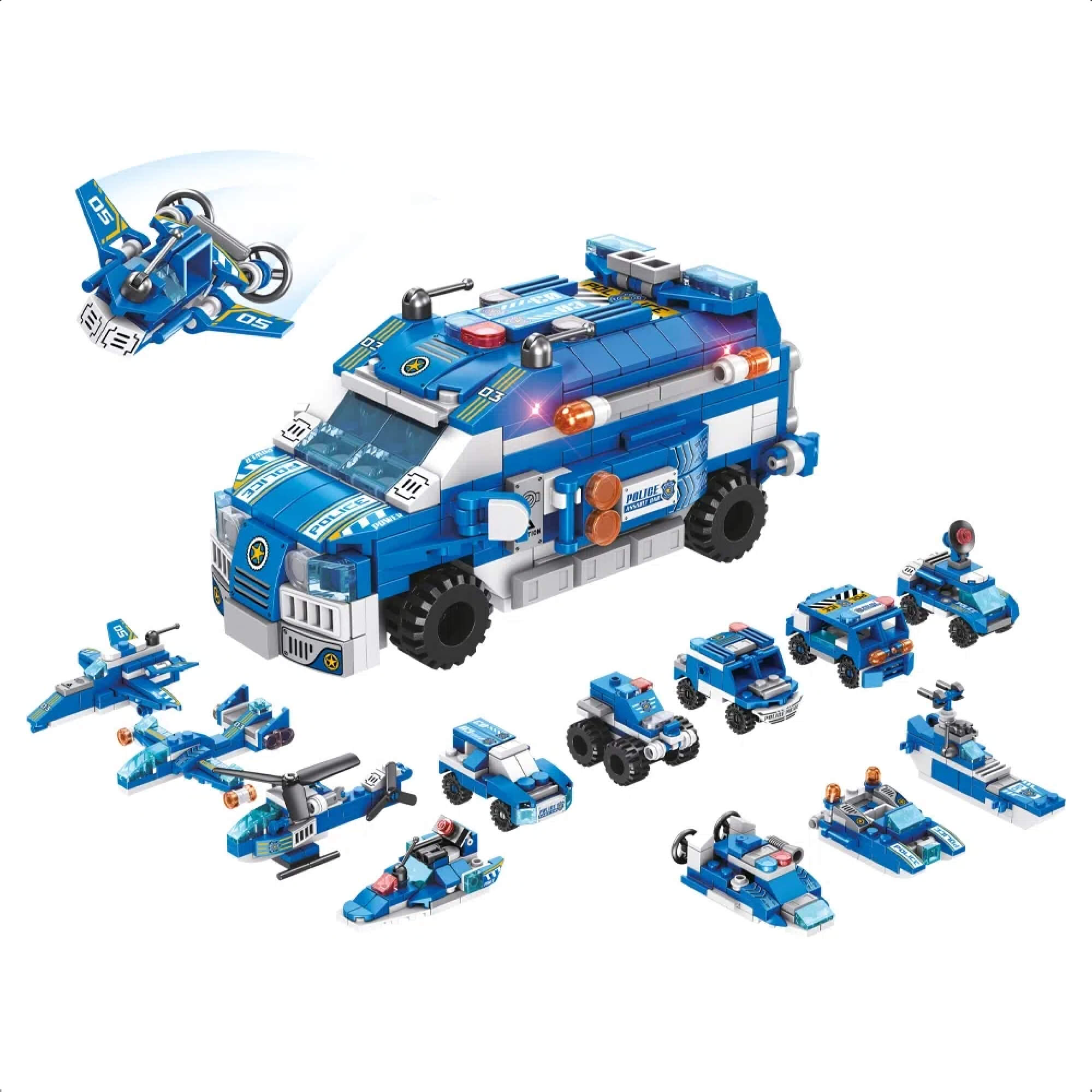 Brinquedo De Encaixe Cubic 25 Em 1 Polícia 569 Pç. 24 Diferentes Veículos Multikids-BR1619
