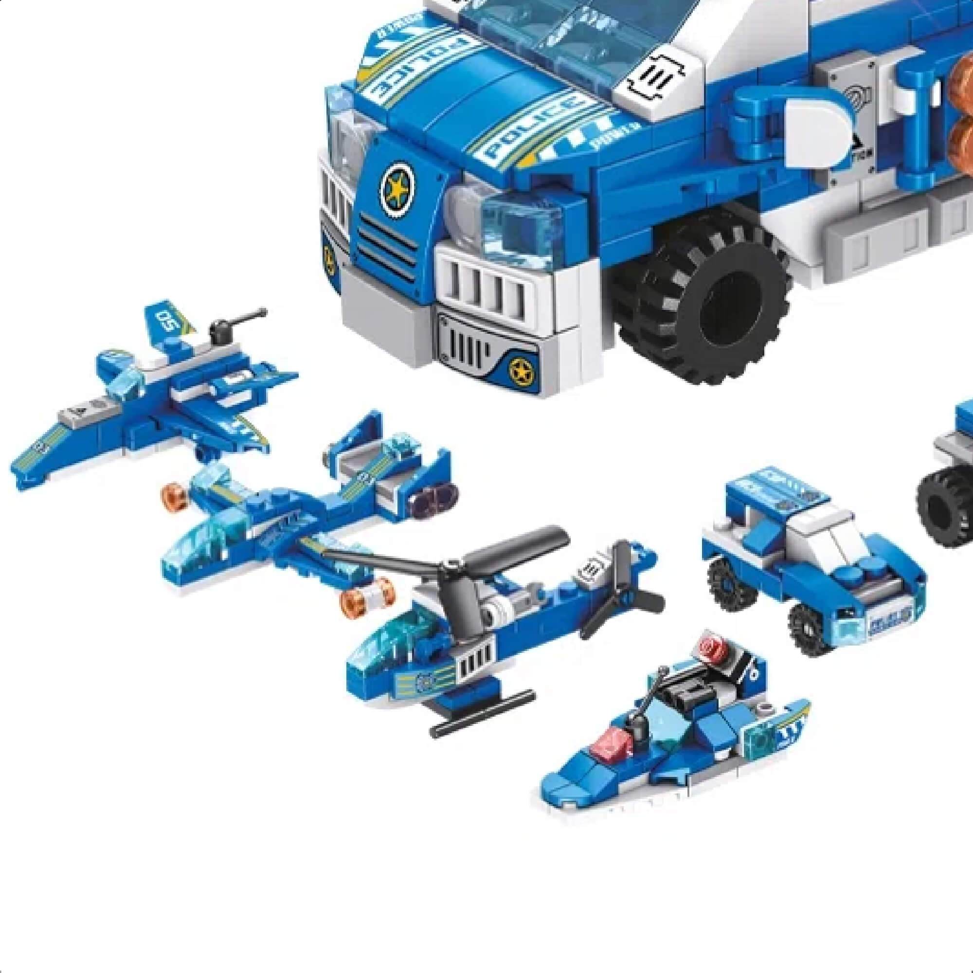 Brinquedo De Encaixe Cubic 25 Em 1 Polícia 569 Pç. 24 Diferentes Veículos Multikids-BR1619