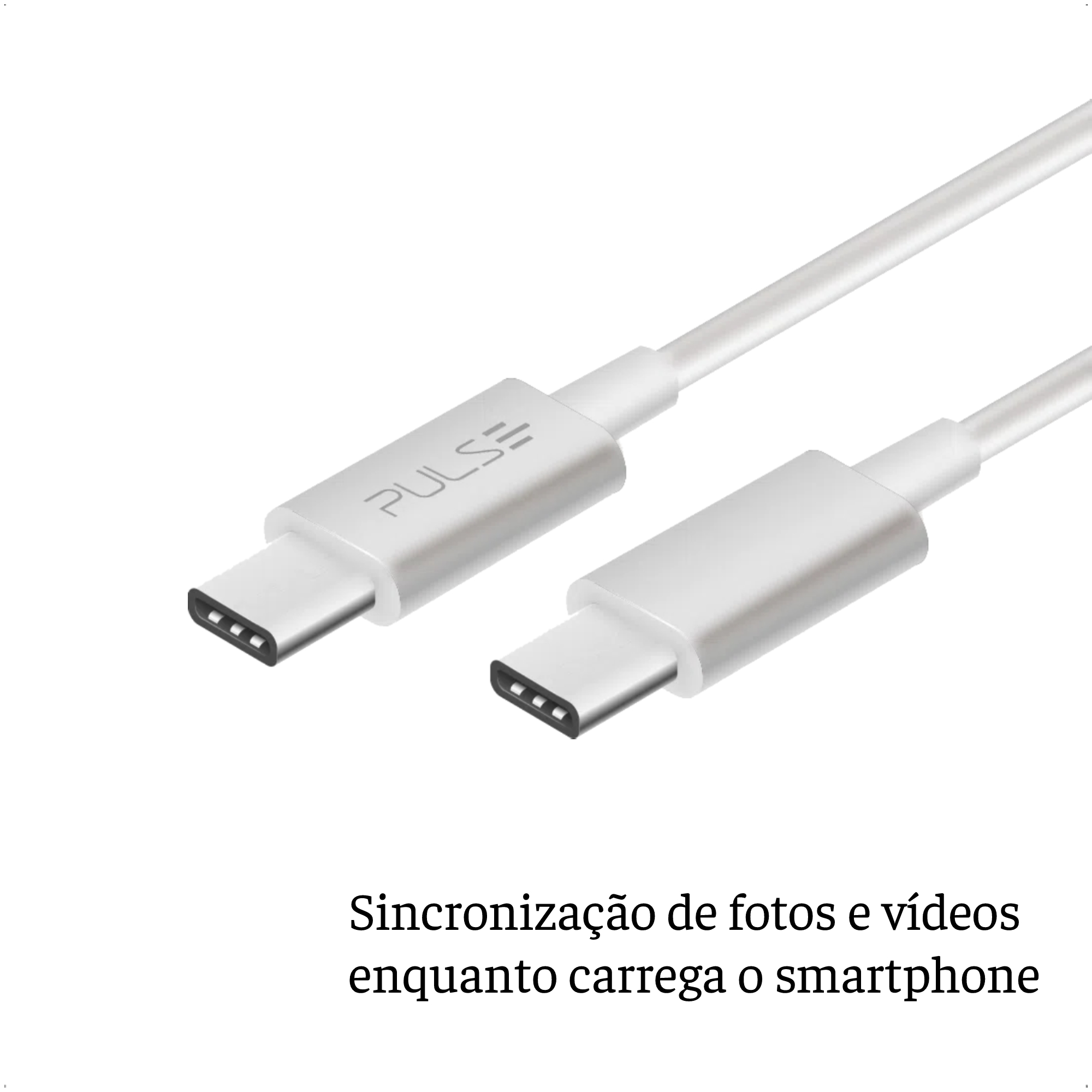 Cabo USB-C 1.2 Metro velocidade de Transmissão 480mpbs Branco Pulse Multilaser - WI426