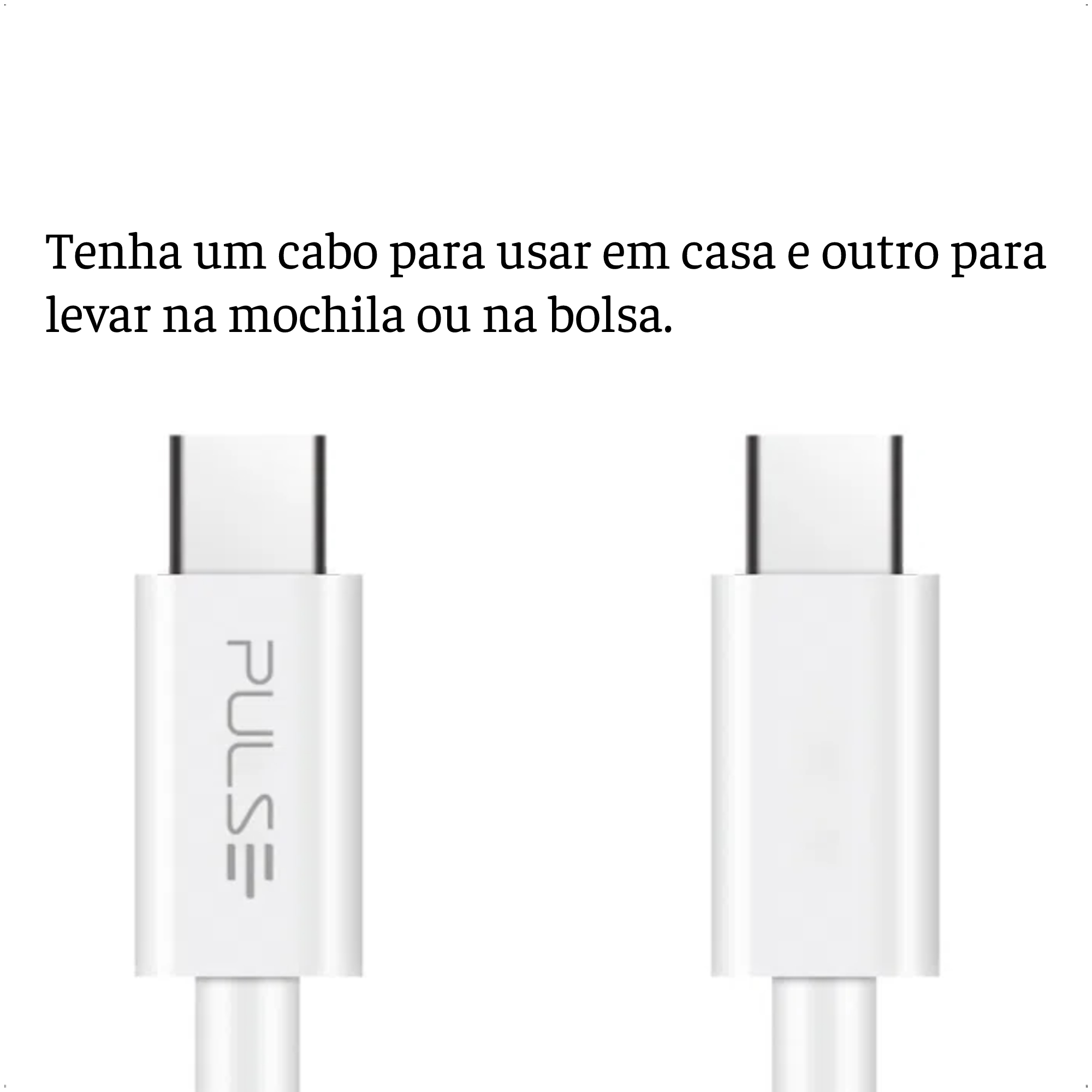 Cabo USB-C 1.2 Metro velocidade de Transmissão 480mpbs Branco Pulse Multilaser - WI426
