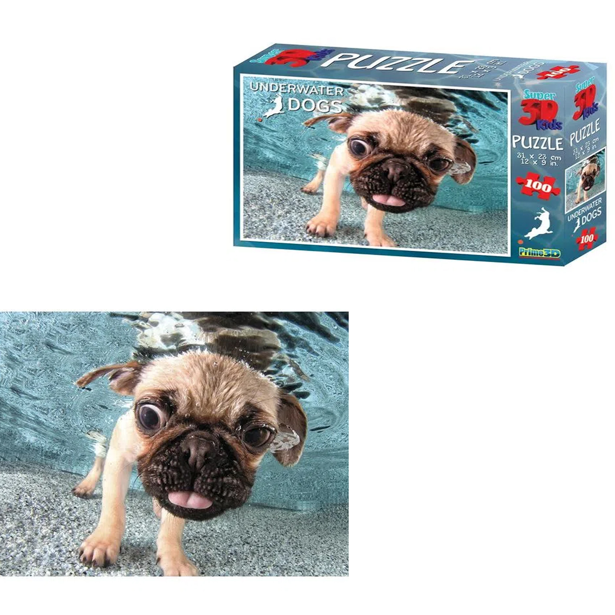 Jogo Quebra Cabeça Pug /100 Peças Brinquedo +5 anos Cachorrinho Multikids -  Br1050