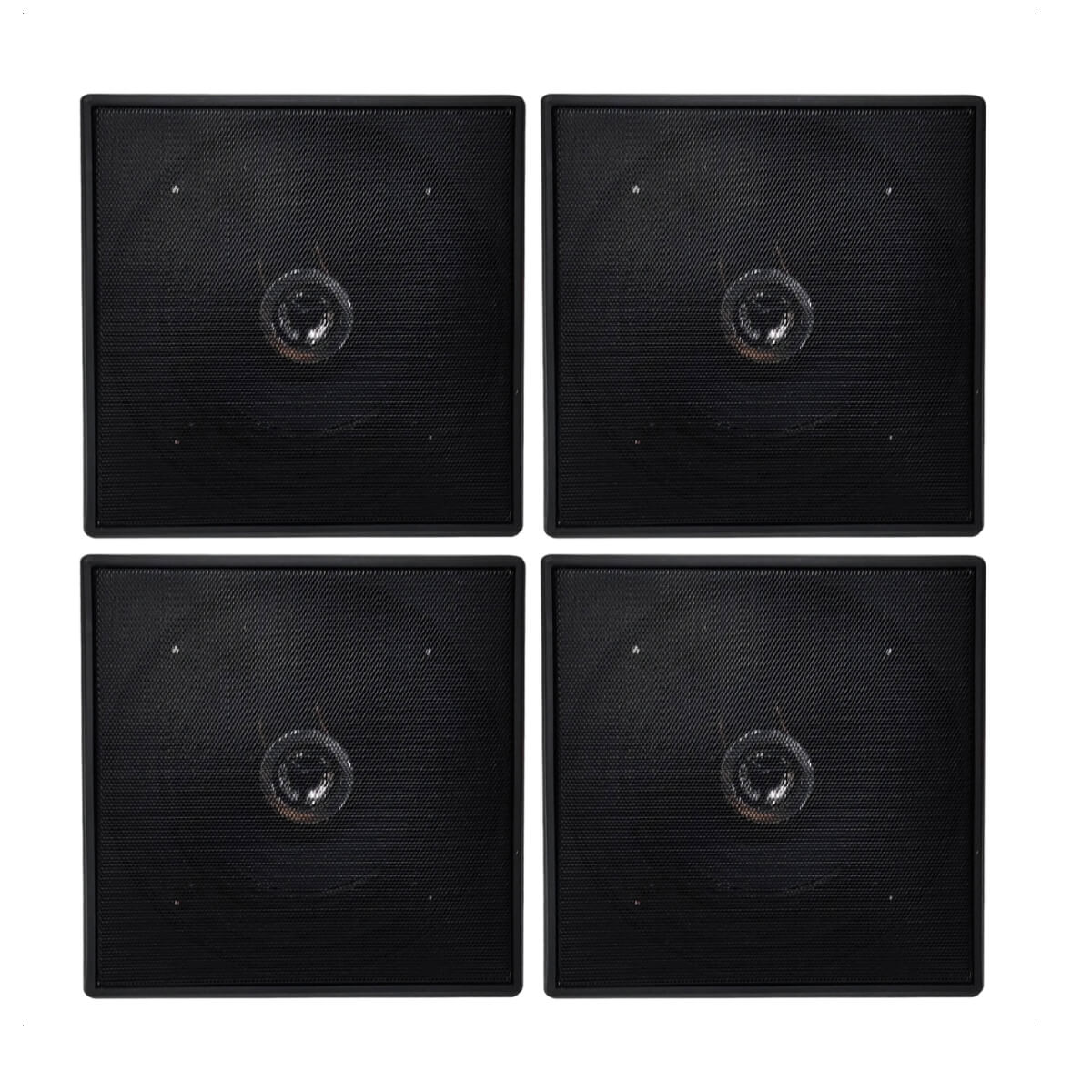 Combo 4 Alto-Falantes Arandela Quadrada Preta Tweeter 70W Cada Som Ambiente para Teto 86Db 86Db - Leson 2LS078AQP