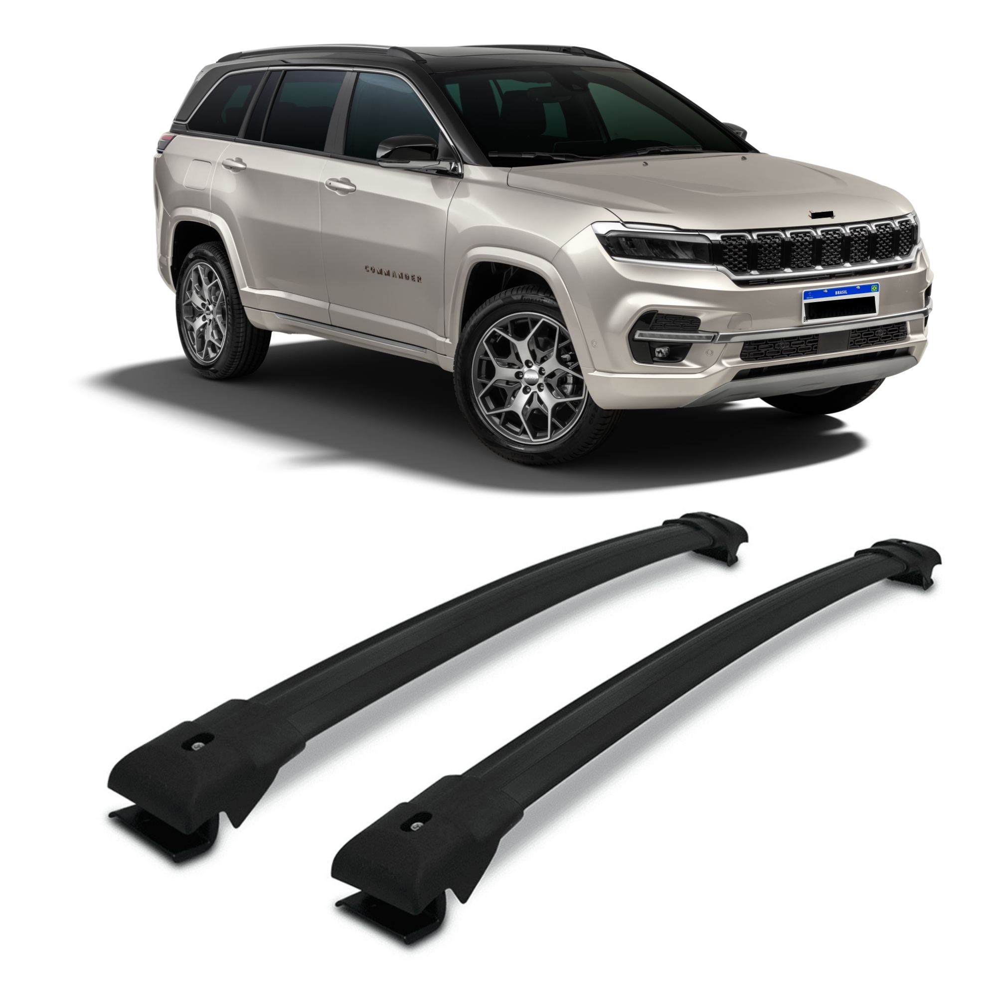 Travessa Larga Jeep Commander 2021 em diante Preta Projecar - JR-1710