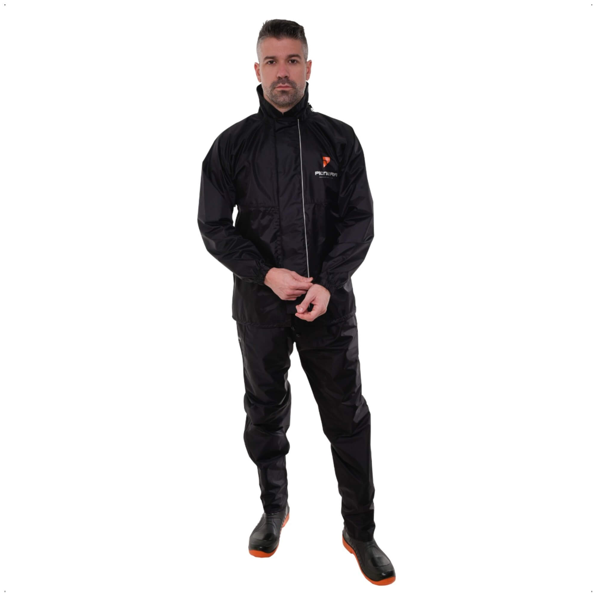 Conjunto Capa de Chuva Masculino Tam GG Impermeável Moto Nylon 0,20mm Pioneira -1101-M-PRE-GG
