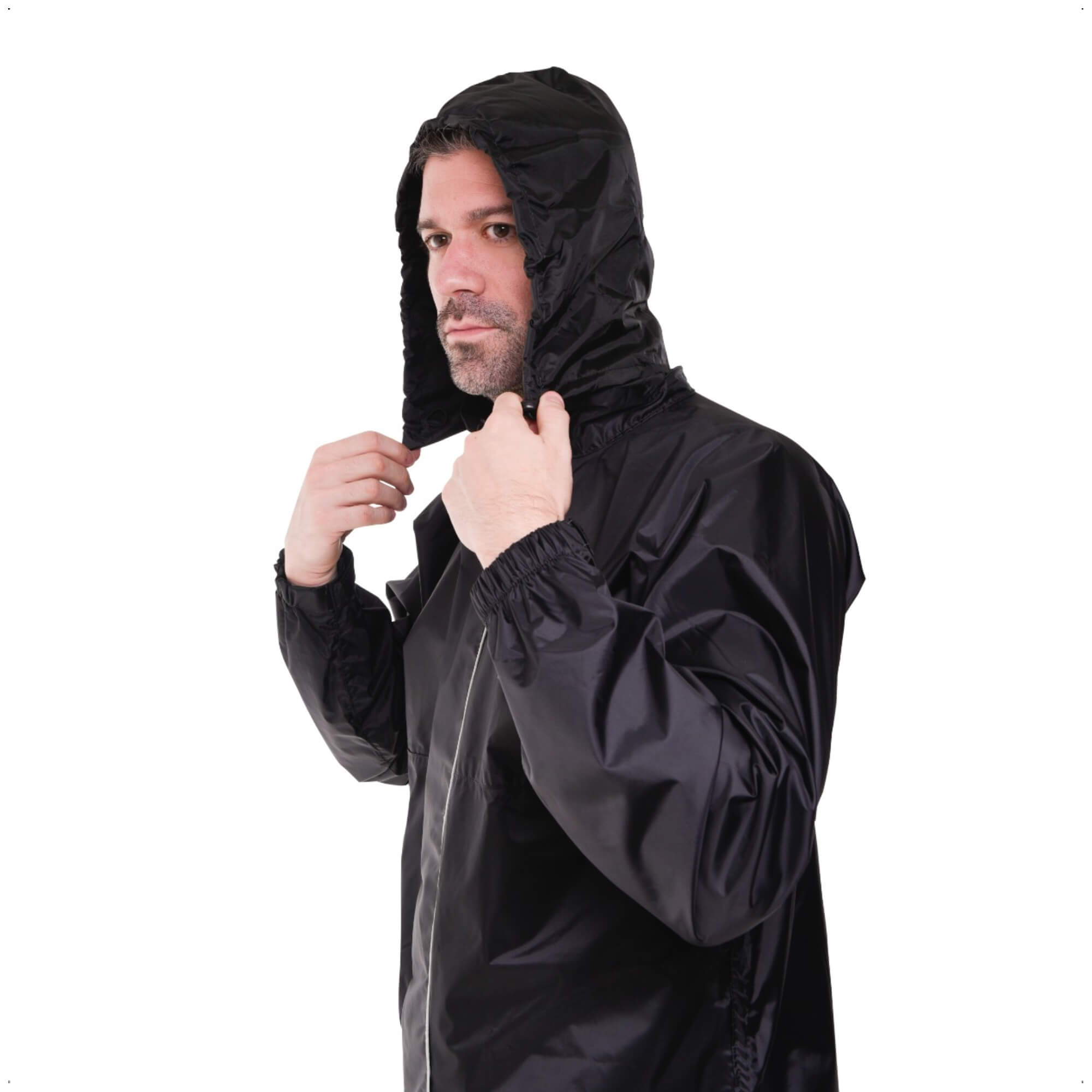 Conjunto Capa de Chuva Masculino Tam GG Impermeável Moto Nylon 0,20mm Pioneira -1101-M-PRE-GG