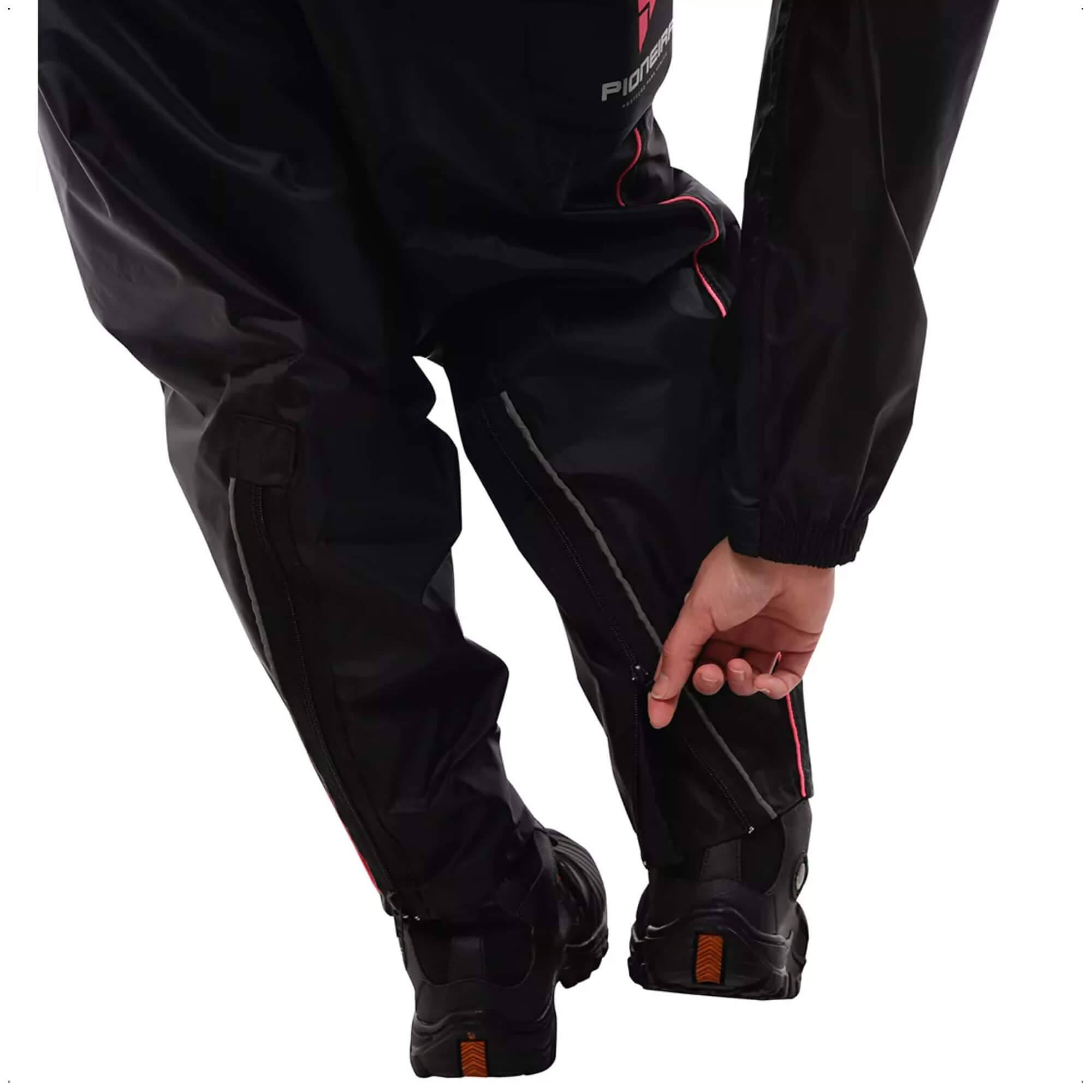 Conjunto Capa de Chuva Feminino Tam G Impermeável Motoqueiro Nylon 0,20mm Pioneira-1101-F-PRE-G
