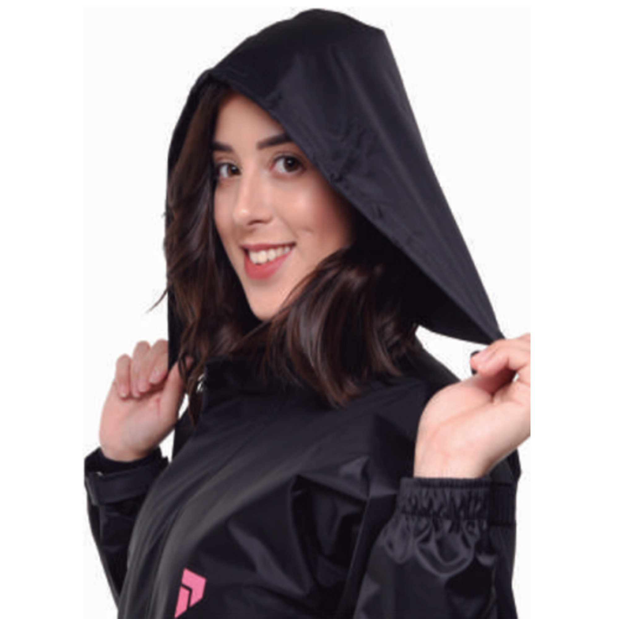 Conjunto Capa de Chuva Feminino Capuz Tamanho XG Impermeável Nylon 0,20mm Pioneira - 1101-F-PRE-XG