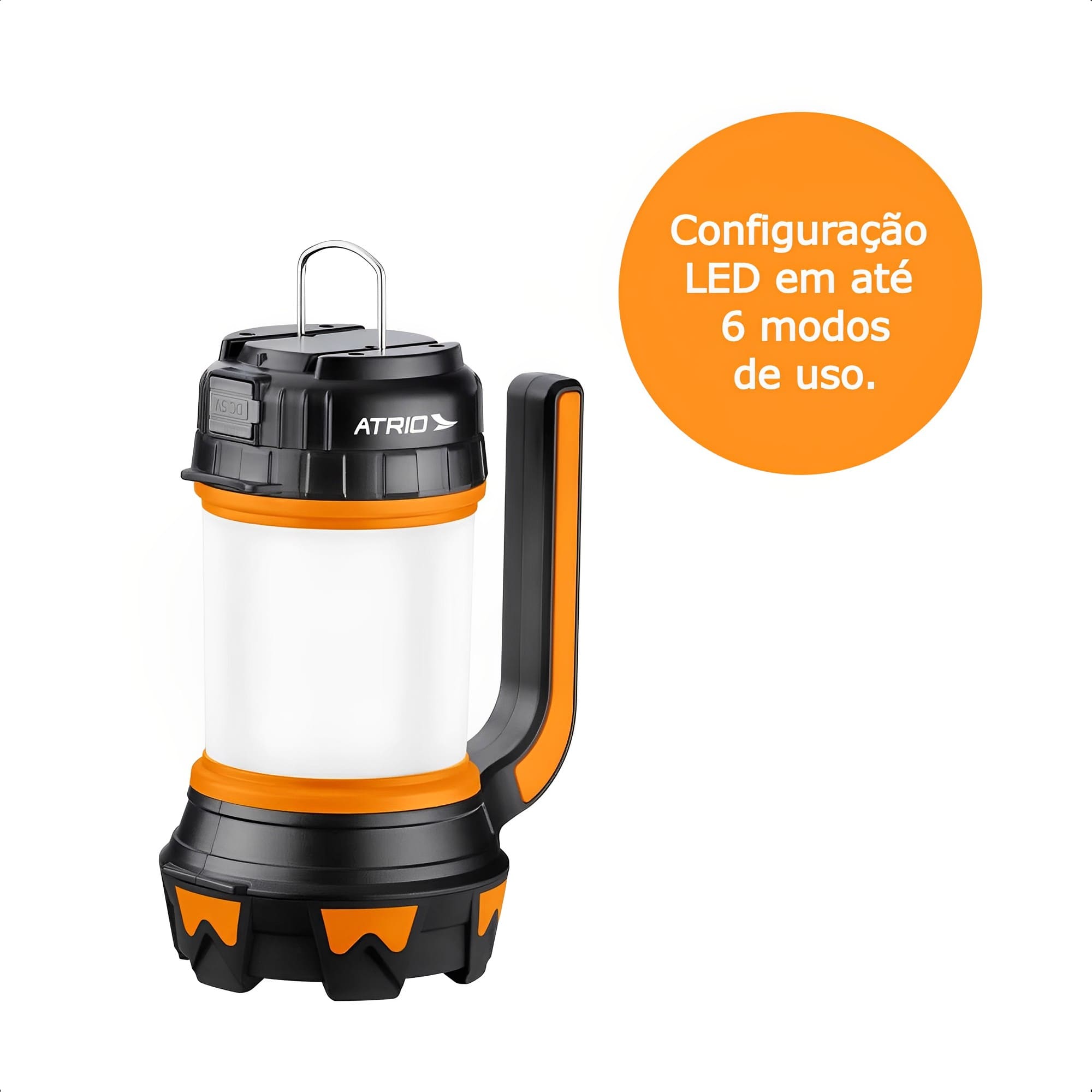 Lanterna Holofote Recarregável Alto Brilho 400 Lumens USB 5W LED 6 Modos de Uso Power Bank Atrio - ES444