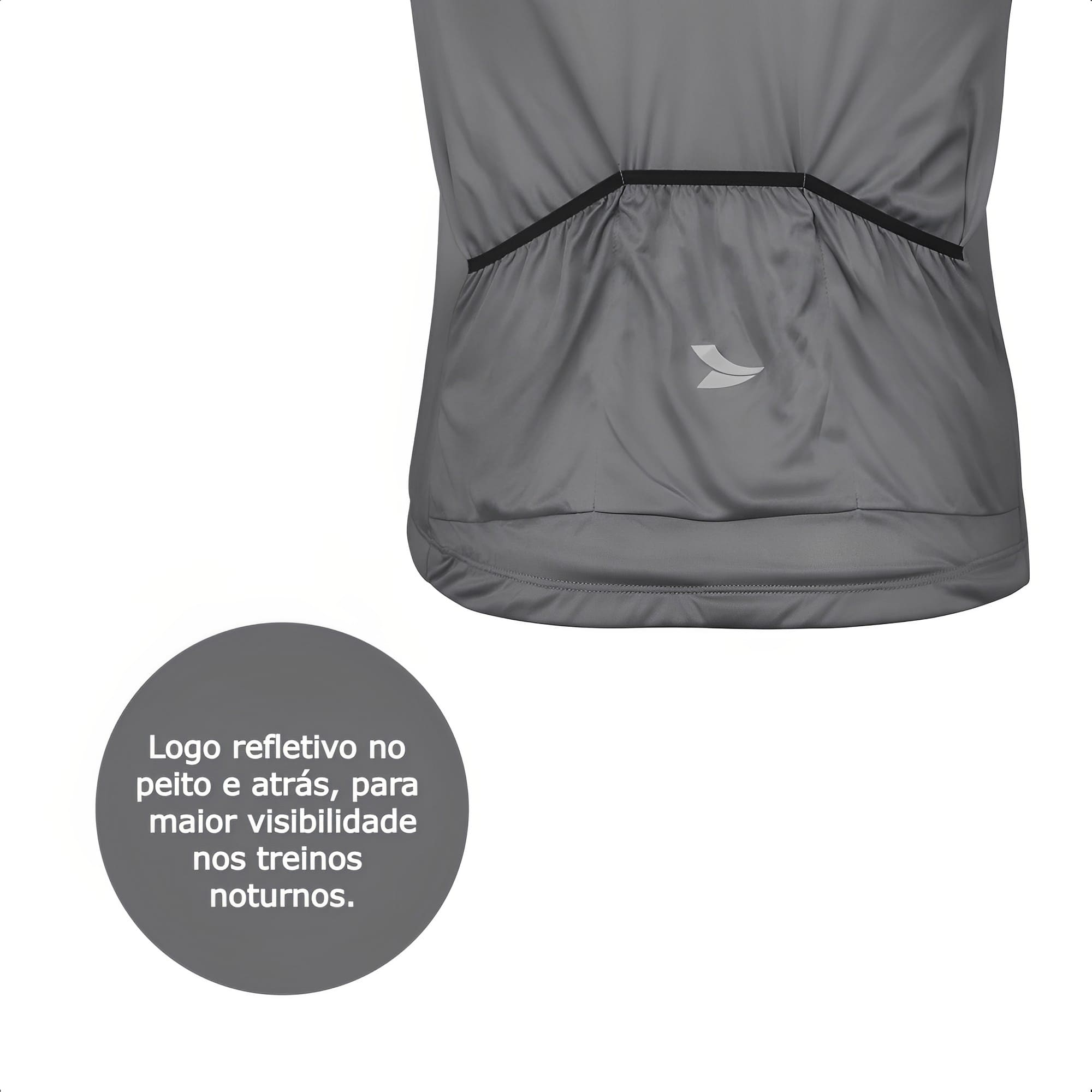 Camisa de Ciclismo Sport Masculina Chumbo Tamanho GG Dryfit Superlight Proteção UV30 Atrio - VB009
