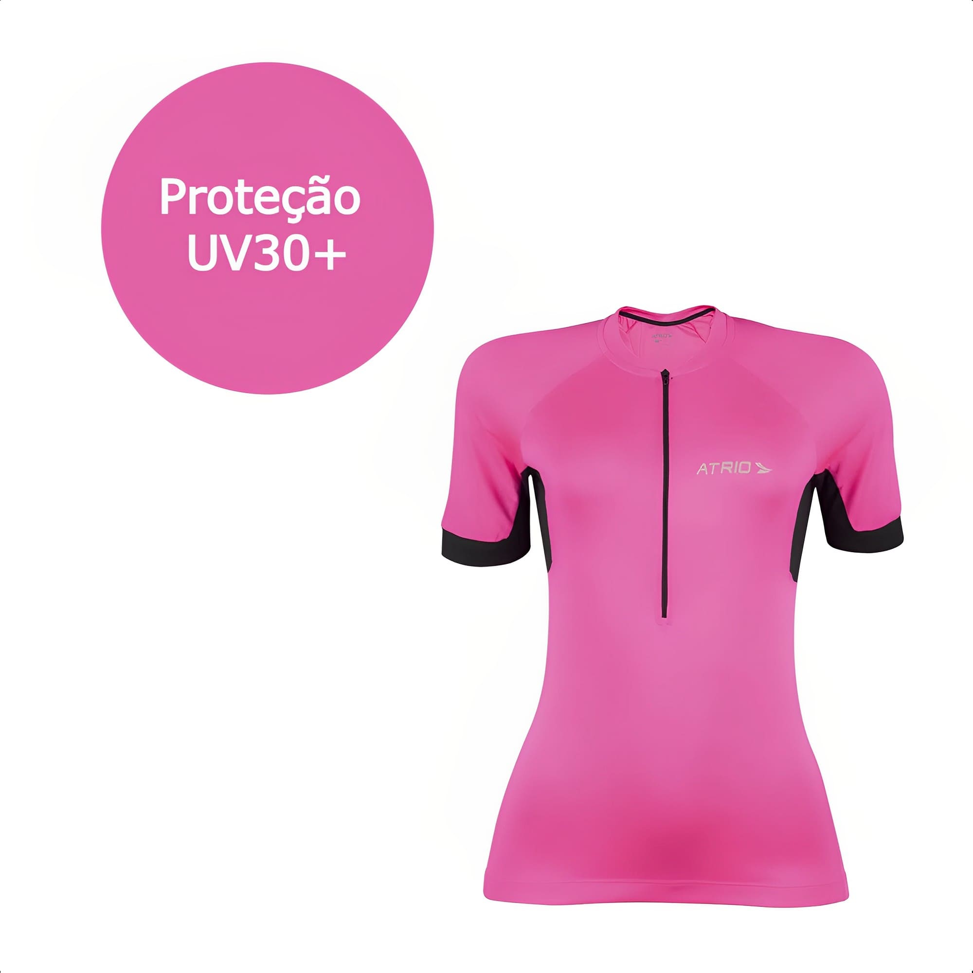 Camisa De Ciclismo Sport Feminina Rosa GG Esporte DryFit Superlight 3 Bolsos , UV30+ Atrio-VB020