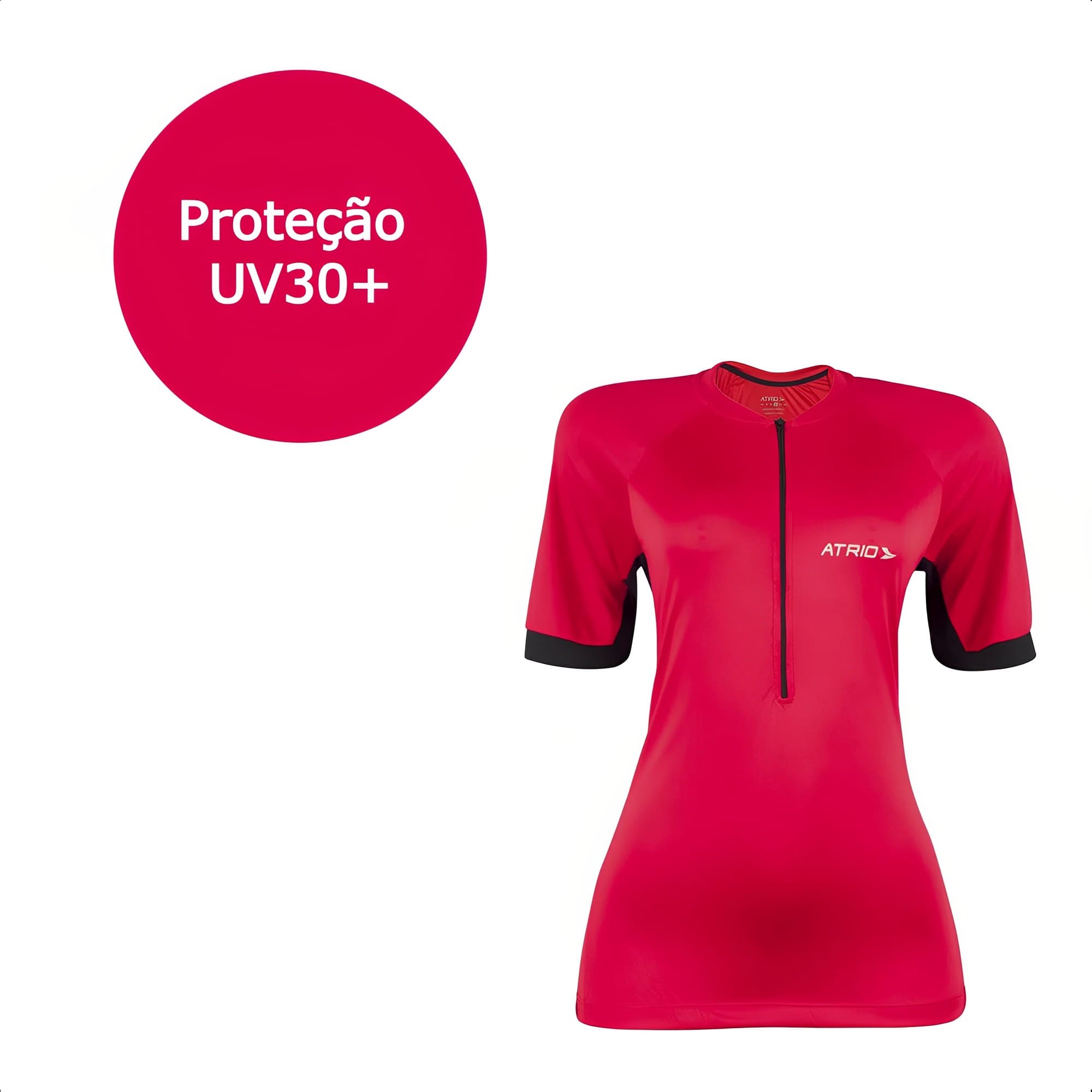 Camisa De Ciclismo Sport Feminina Vermelha Tamanho G Dryfit Evita o Mau Odor Atrio - VB024