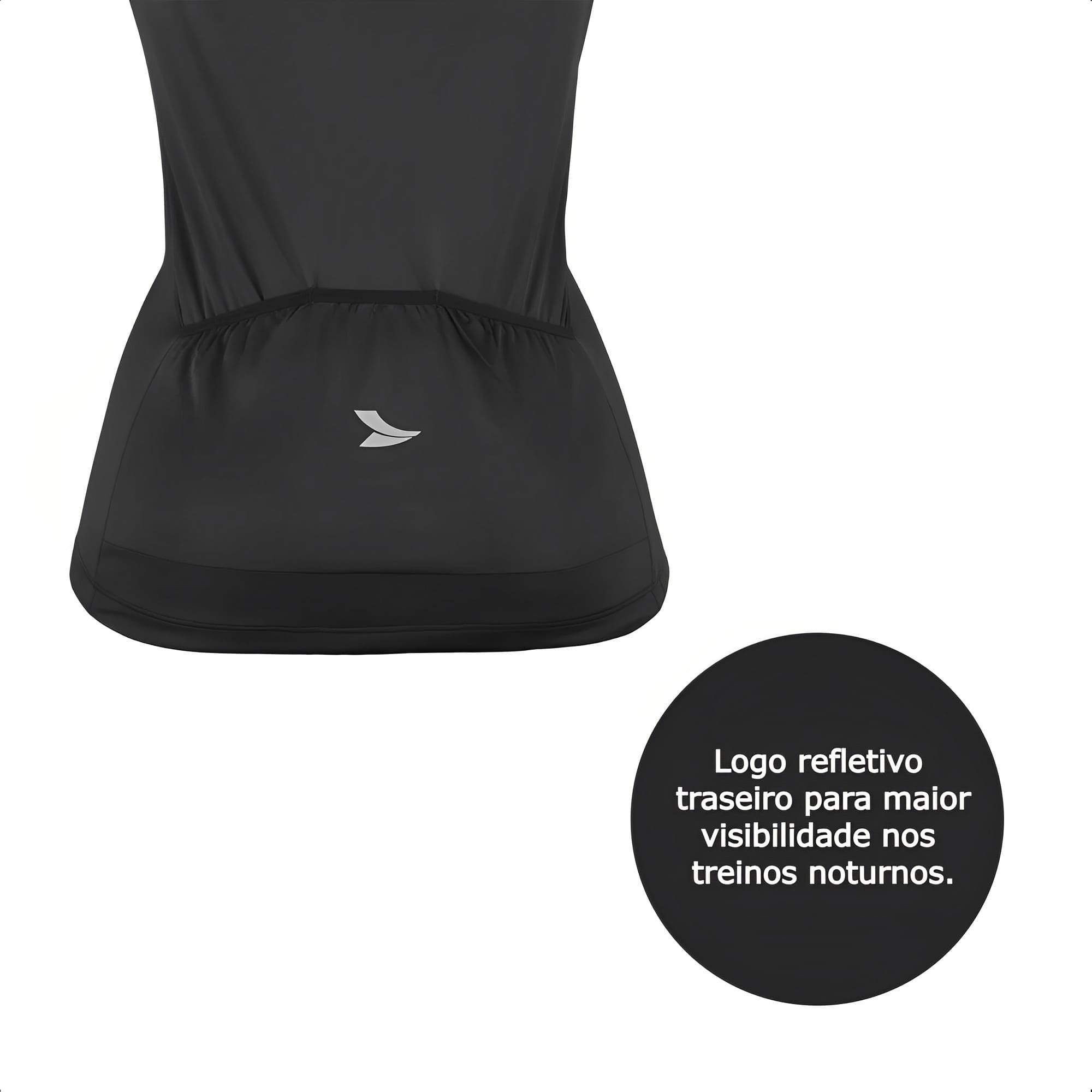 Camisa De Ciclismo Sport Feminina Preto Tamanho GG Dryfit Evita o Mau Odor Atrio - VB030