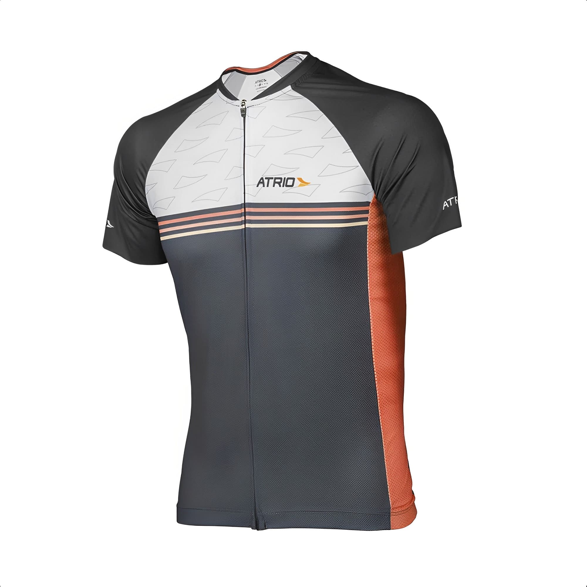 Camisa De Ciclismo Race Masculina Tam. XG Dryfit Antimicrobiano, UV50+ Preto/Laranja Atrio-VB035