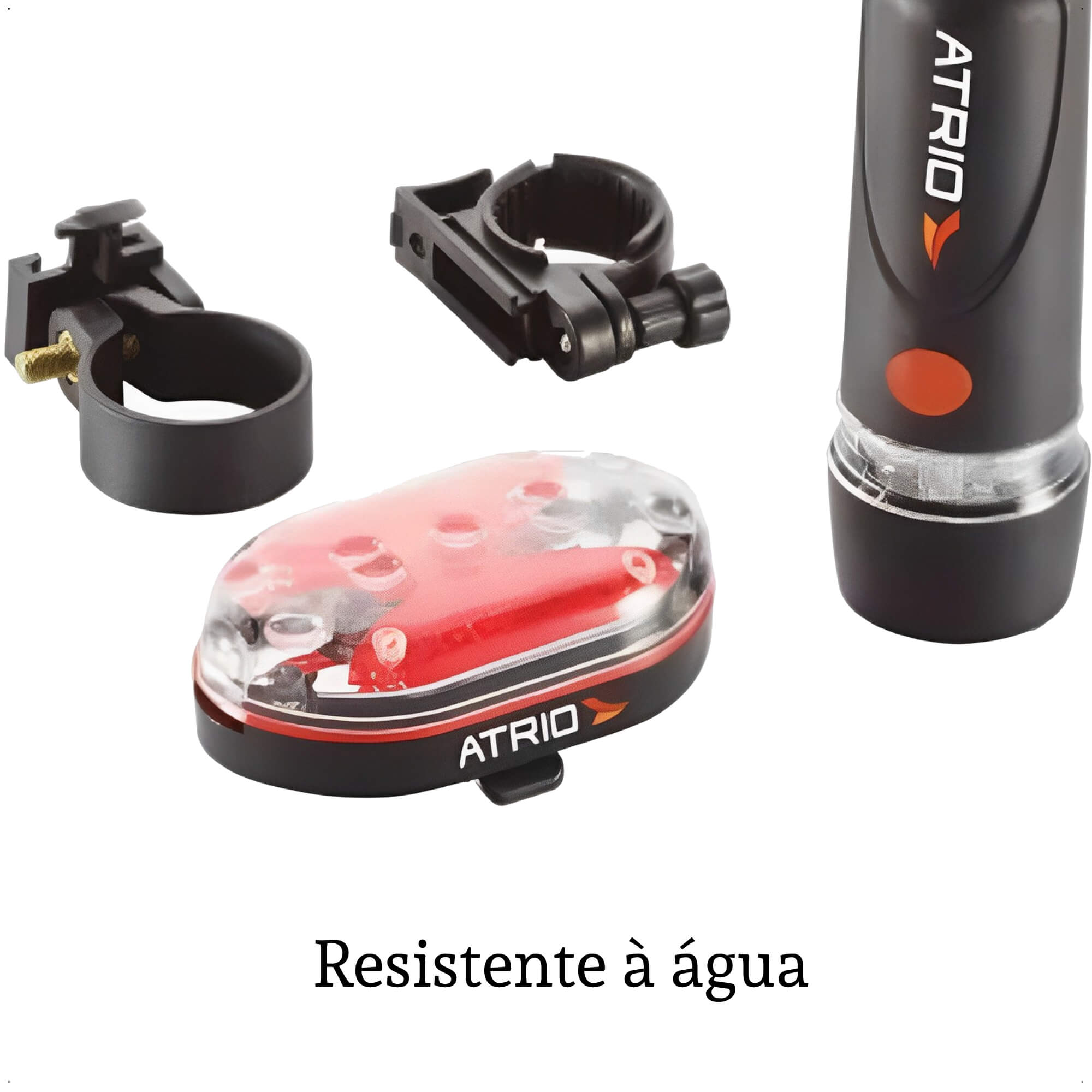 Kit Farol + Lanterna para Biclicleta Resistente à Àgua Ilumina15 Metros Atrio - BI006