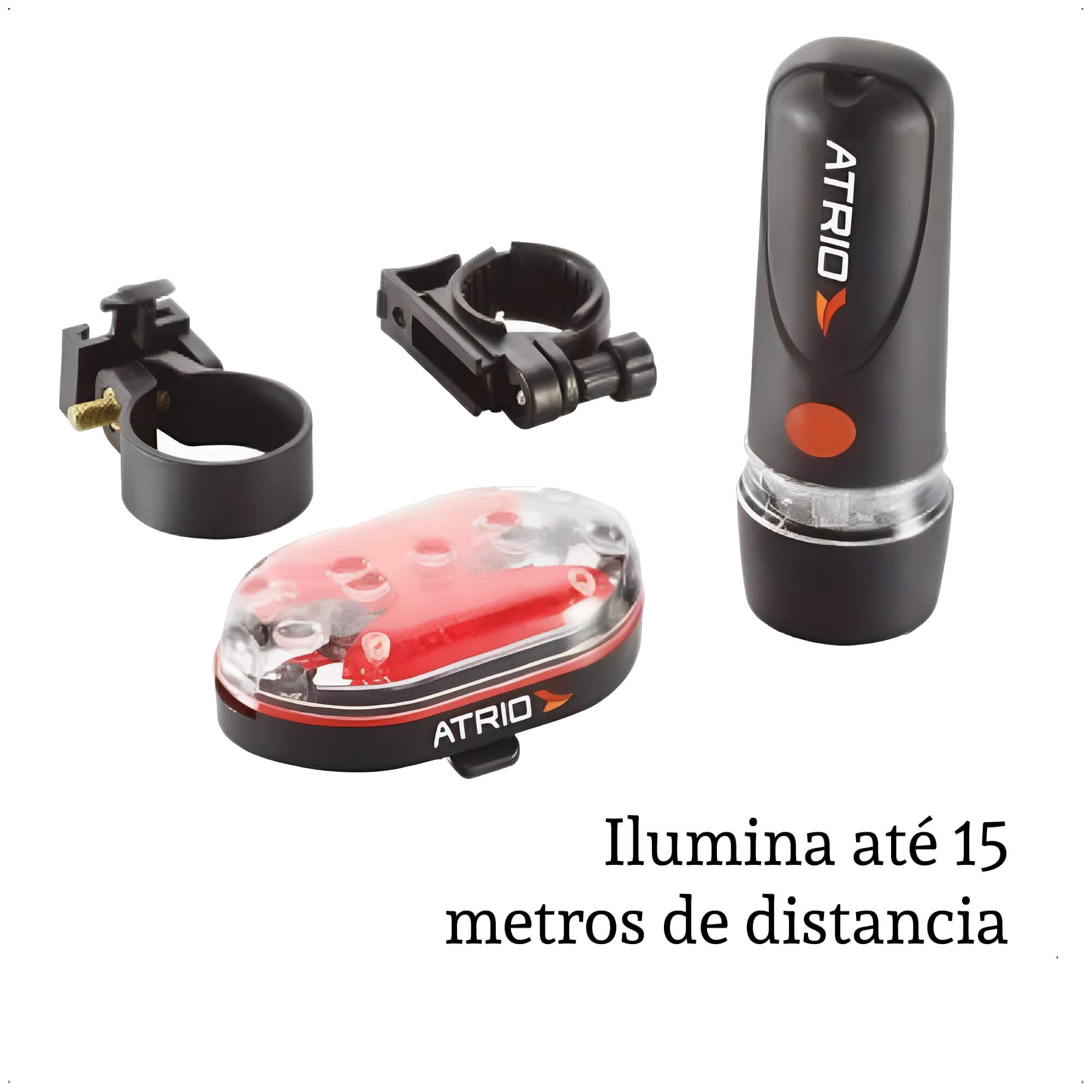 Kit Farol + Lanterna para Biclicleta Resistente à Àgua Ilumina15 Metros Atrio - BI006