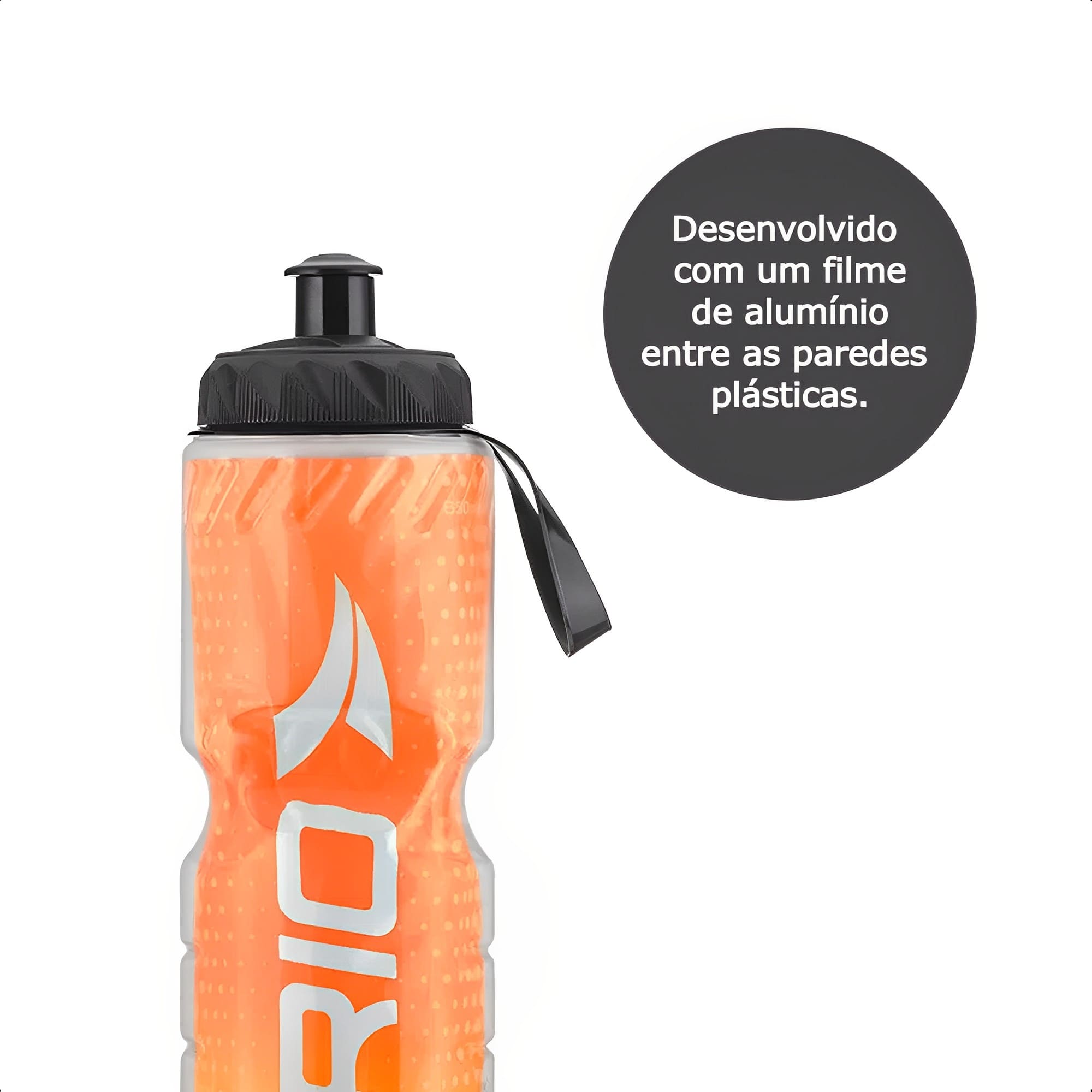 Garrafa Squeeze Térmica p/ Bike 650ml Material Polietileno/Alumínio Laranja Atrio Multilaser-BI090