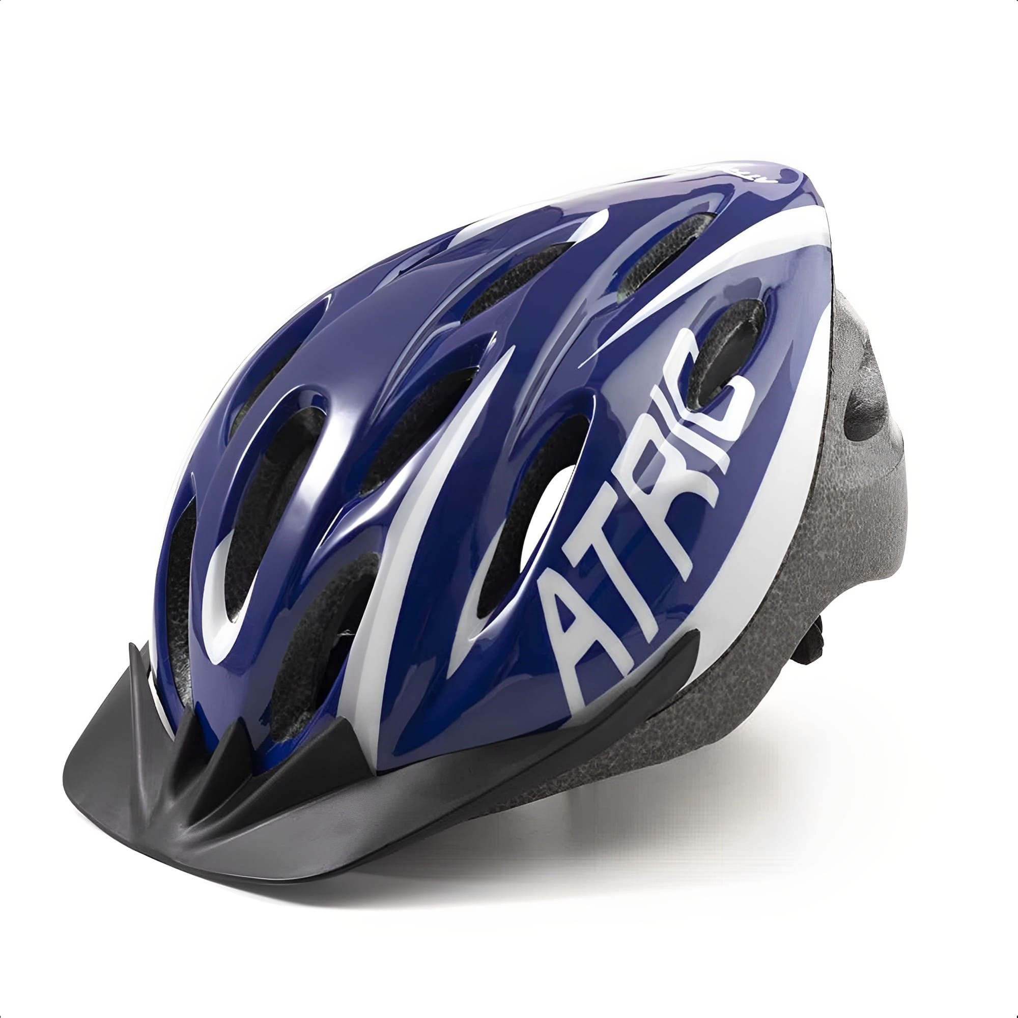 Capacete Para Ciclismo MTB 20 LED Traseiro 19 Entradas De Ventilação Azul E Branco M Atrio - BI166
