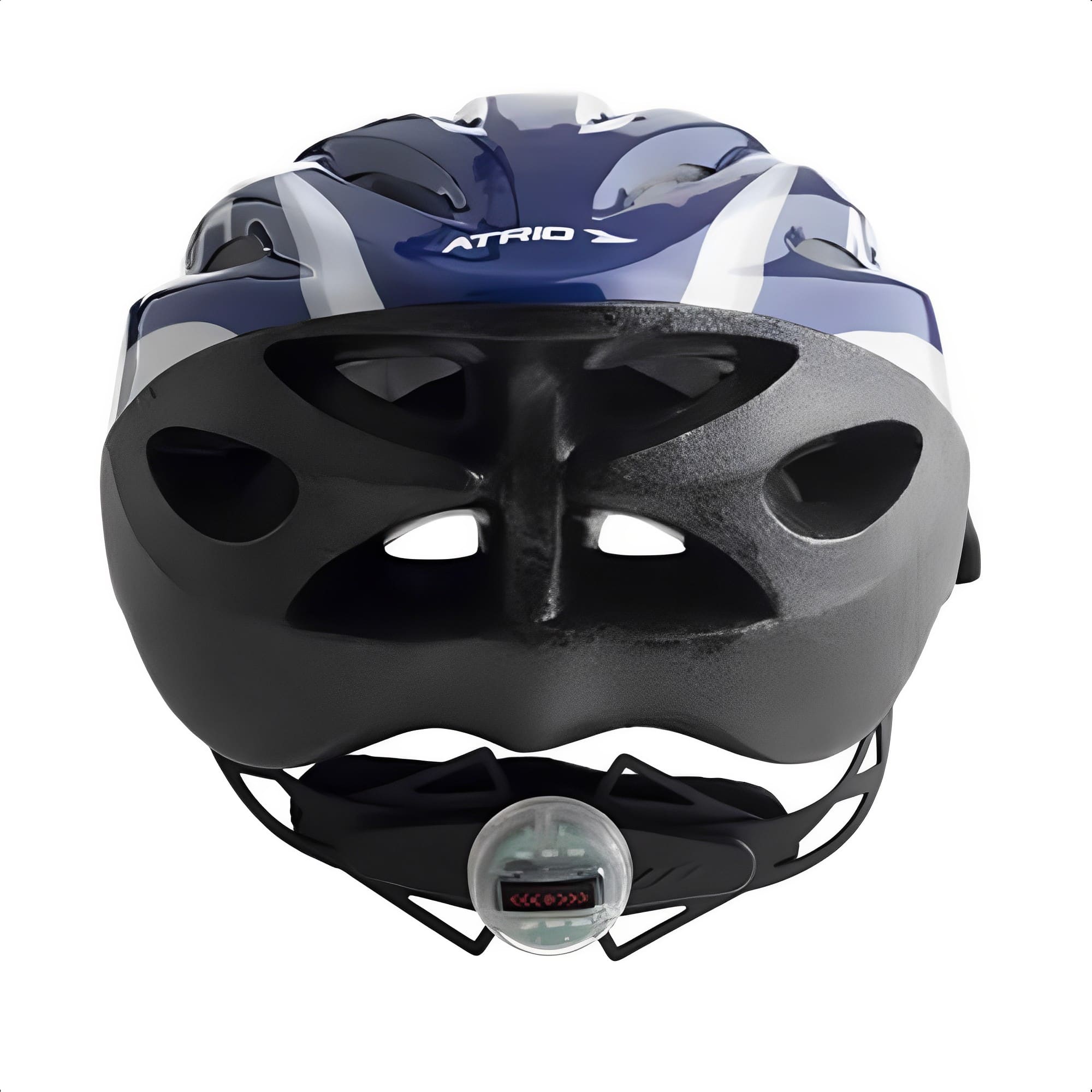 Capacete Para Ciclismo MTB 20 LED Traseiro 19 Entradas De Ventilação Azul E Branco M Atrio - BI166