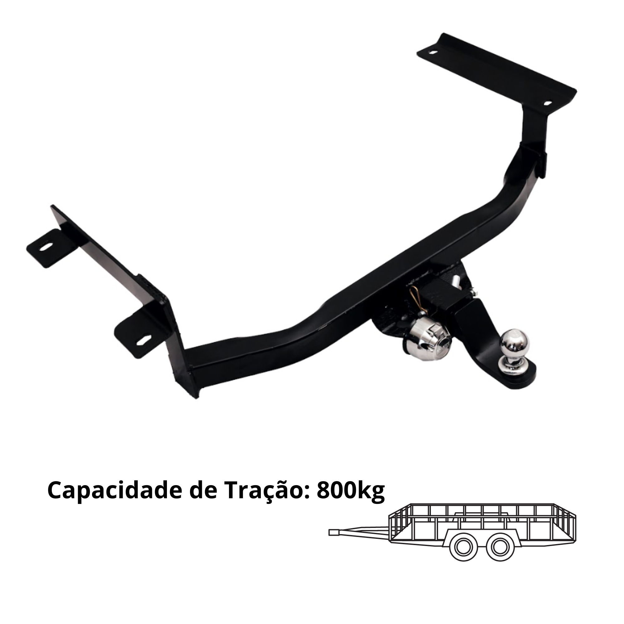 Engate de Reboque Removível TIGGO 8X TXS (1.6 GDI) com Bola Cromada Tração 800kg BRC-REM-IM-227
