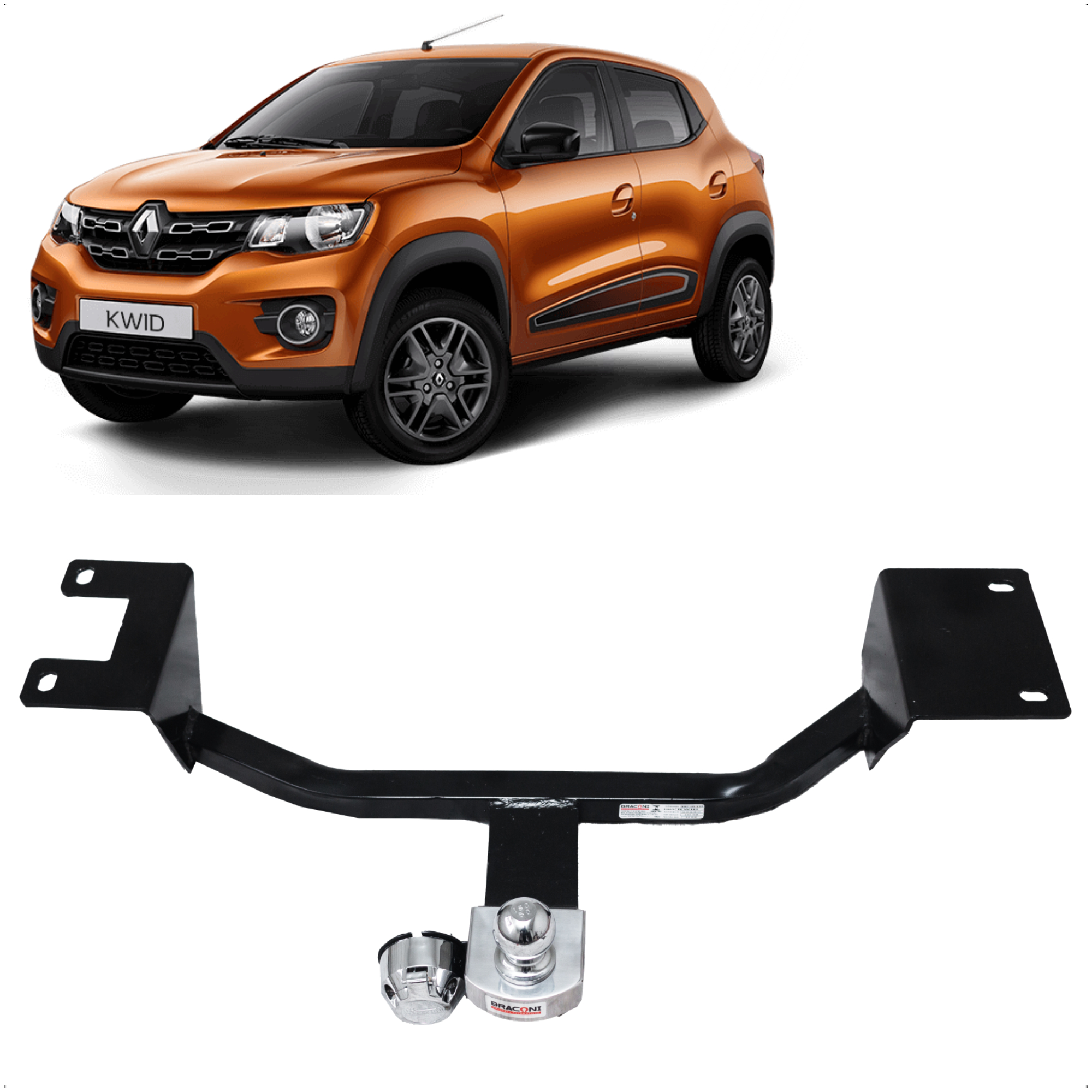 Engate de Reboque Kwid 2022/2023 Fixo Braconi 450Kg 45Kg - BRC-IM-245