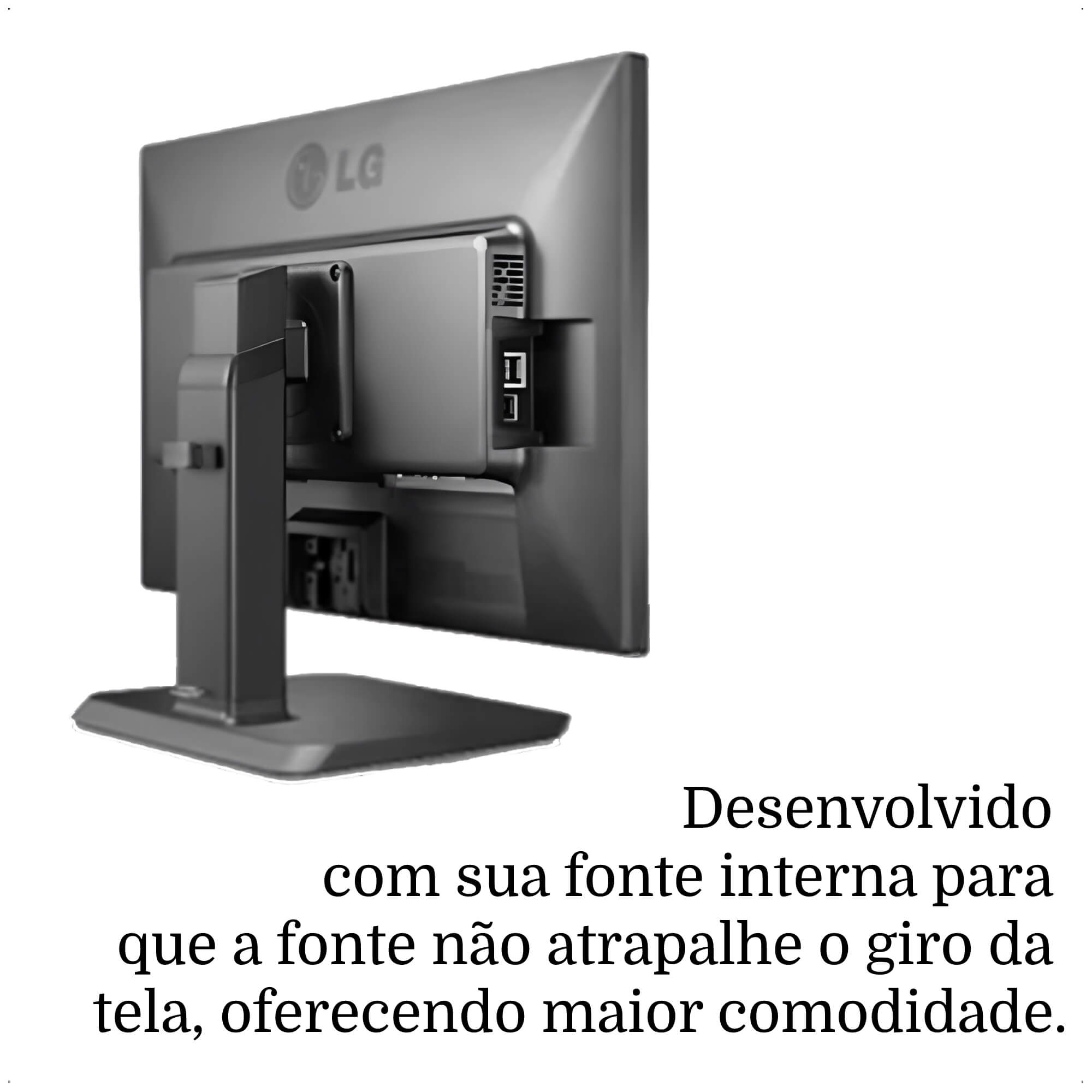 Monitor LG 21.5 Pol. IPS D-SUB Display Port HDMI FullHD Inclinação Preto Pivot 22BN550Y.-B.AWZM