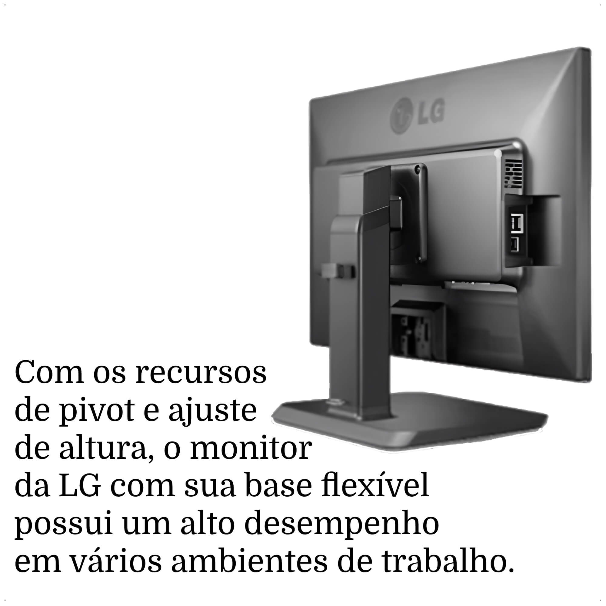 Monitor LG 21.5 Pol. IPS D-SUB Display Port HDMI FullHD Inclinação Preto Pivot 22BN550Y.-B.AWZM