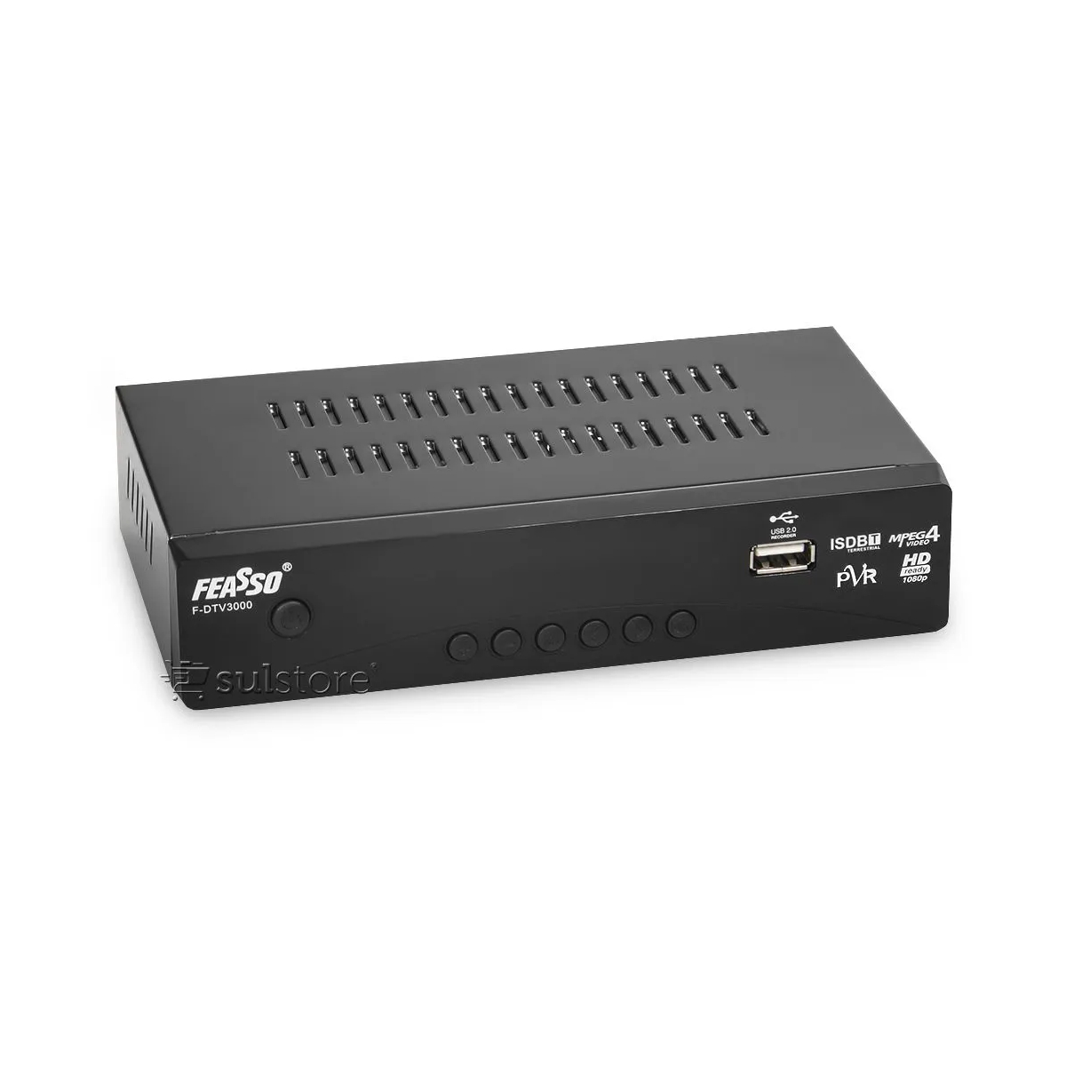 Conversor de TV Digital Full HD Função Gravador com Multimídia Feasso - F-DTV3000