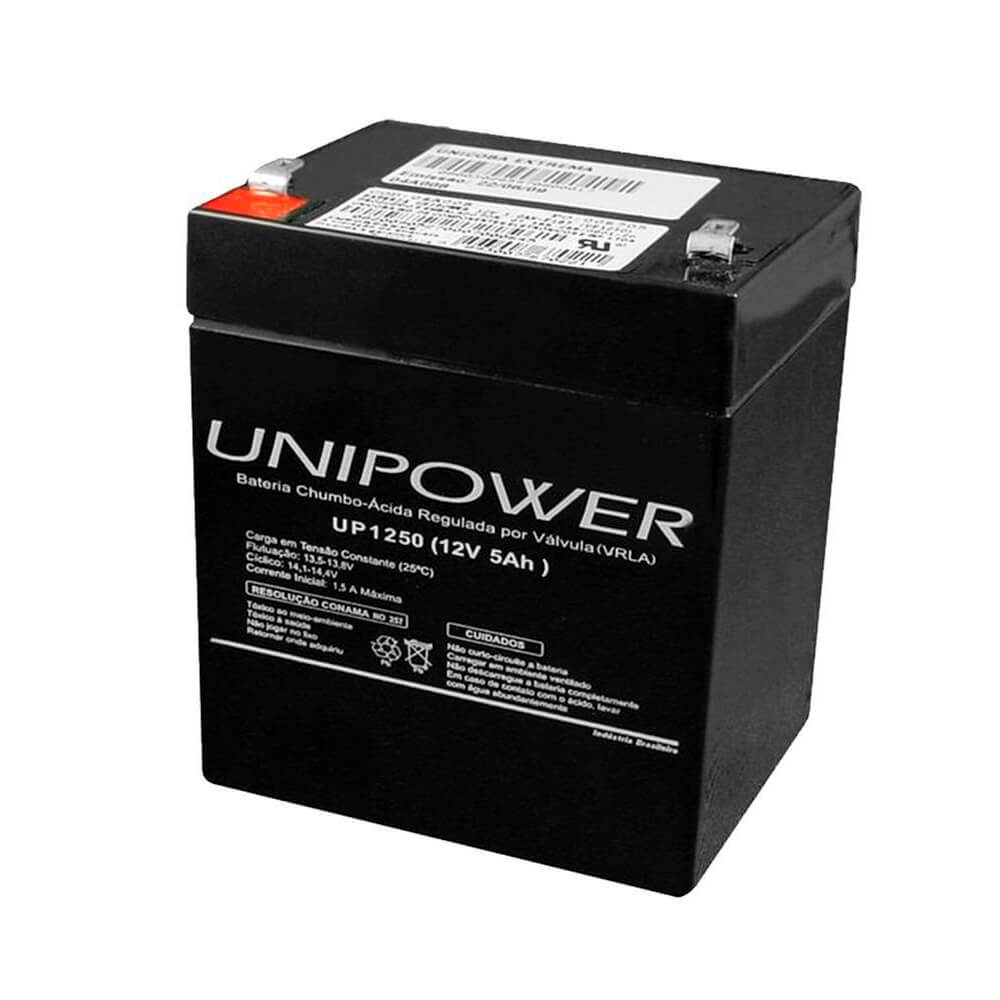 Bateria para nobreak interna selada 12V 5,0AH - UP1250  Unipower