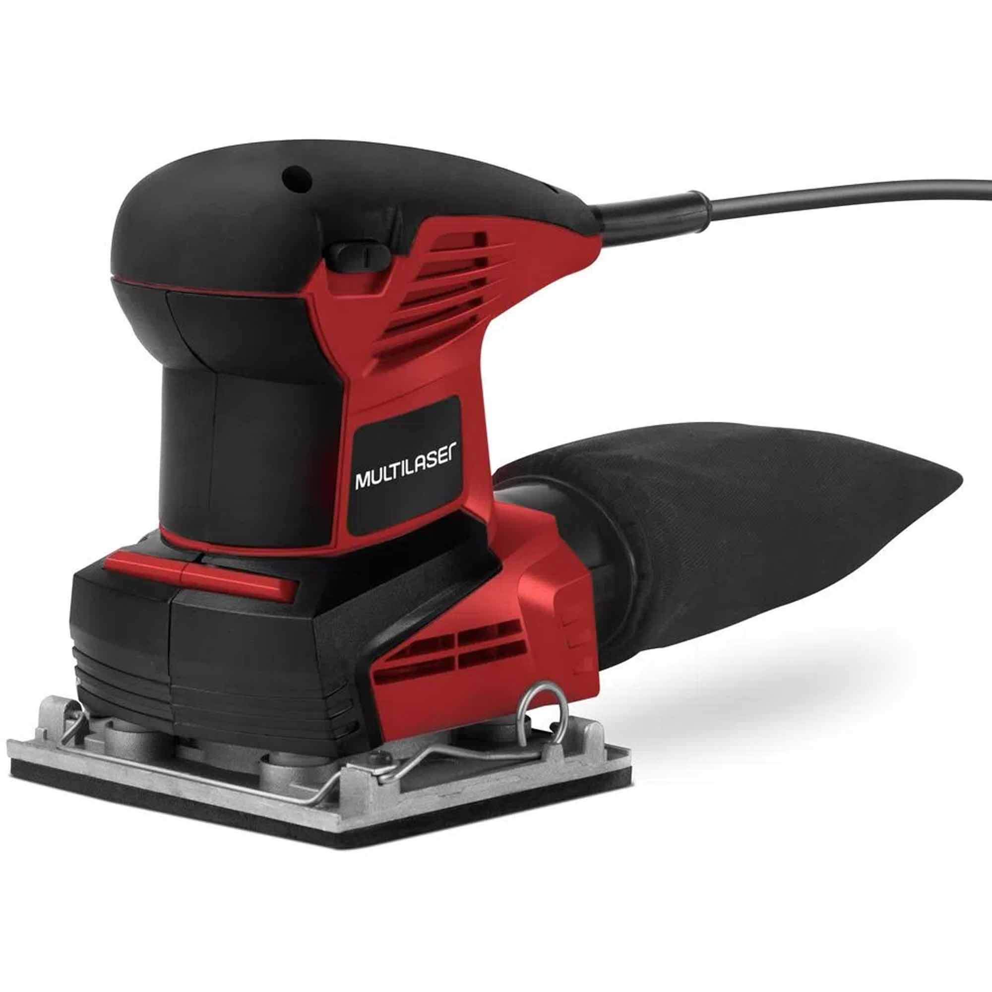 Lixadeira Orbital Portátil 240W 110V Vermelha Ferramenta Construção Potente Multilaser - HO054
