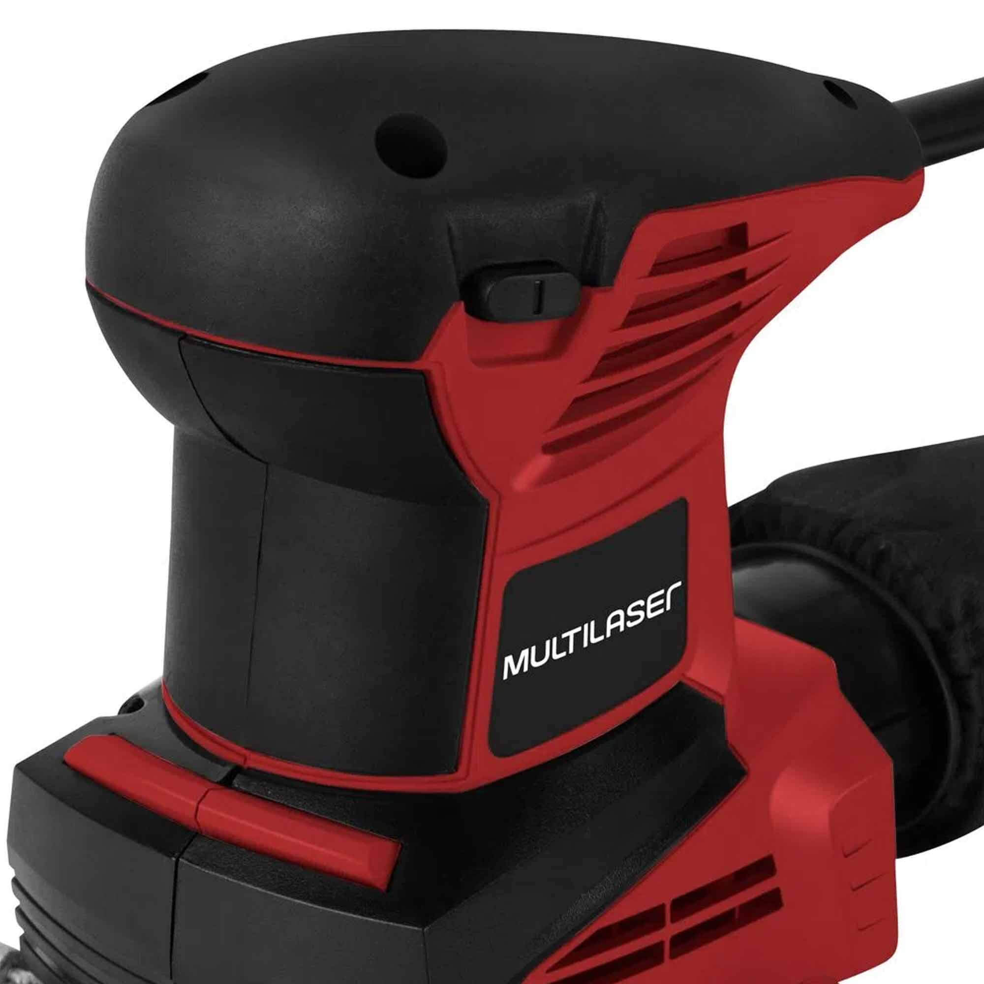 Lixadeira Orbital Portátil 240W 110V Vermelha Ferramenta Construção Potente Multilaser - HO054