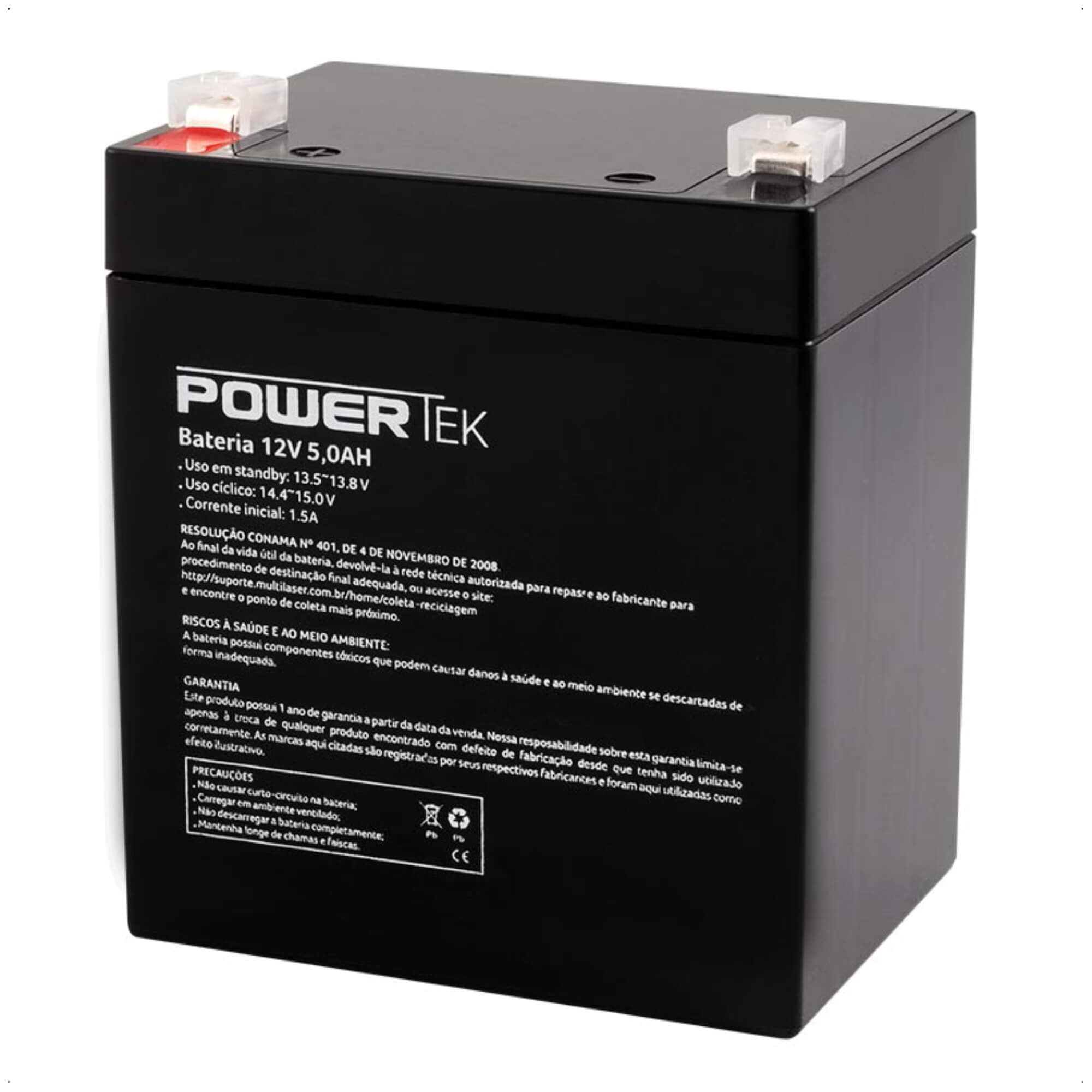 Bateria 12V VRLA/ AGM 5AH para Caixa acústica Nobreak Portão 1.5 A  MULTI S.A- EN010