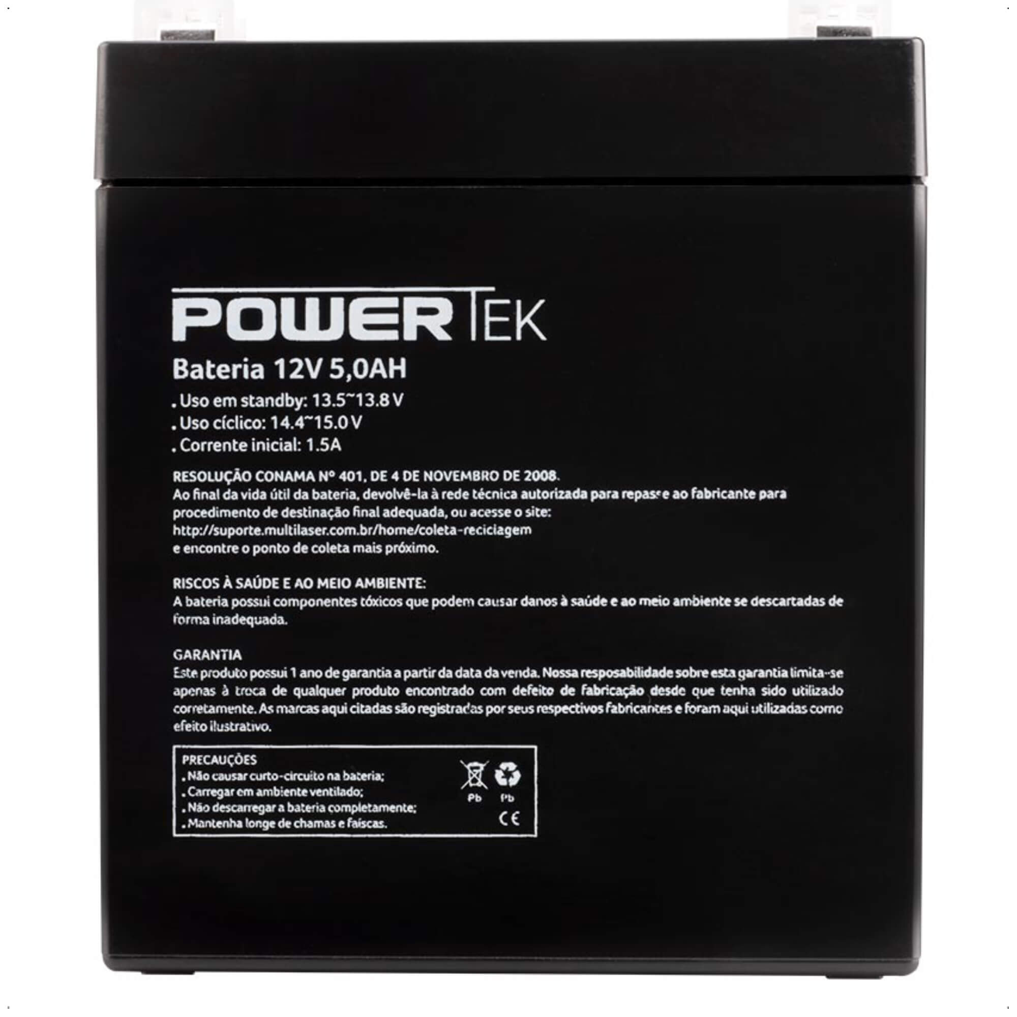 Bateria 12V VRLA/ AGM 5AH para Caixa acústica Nobreak Portão 1.5 A  MULTI S.A- EN010