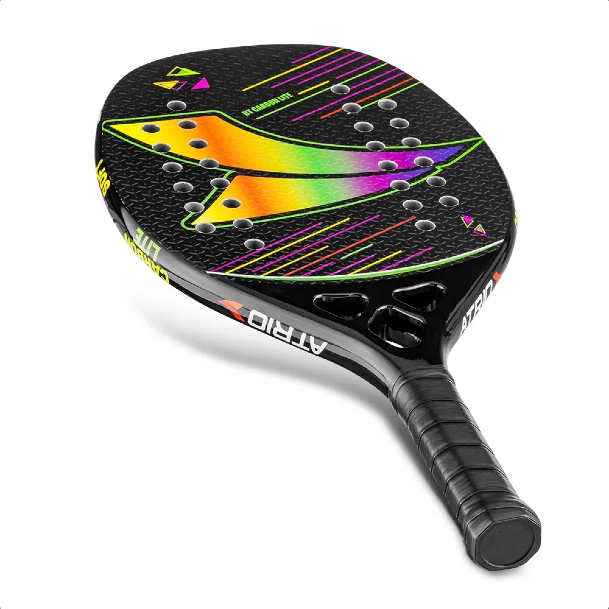 Raquete Beach Tennis Carbon Lite Empunhadura emborrachada Acabamento 3D 28 Furos Atrio - ES417