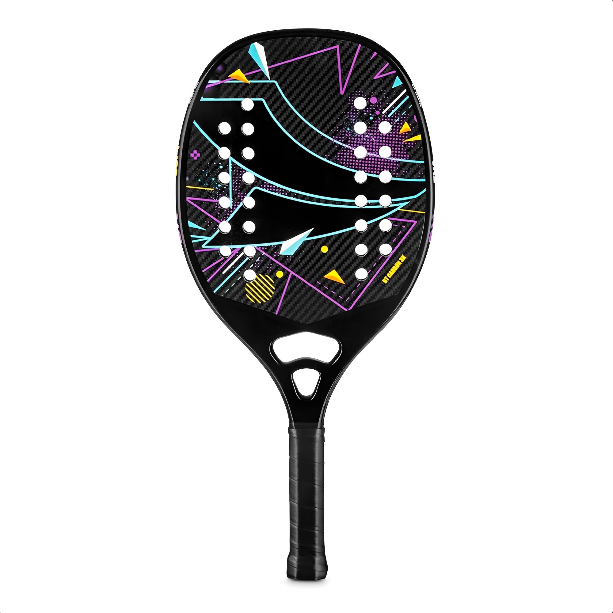 Raquete Beach Tennis Carbon Empunhadura emborrachada 28 furos menor interferência ar Atrio - ES418