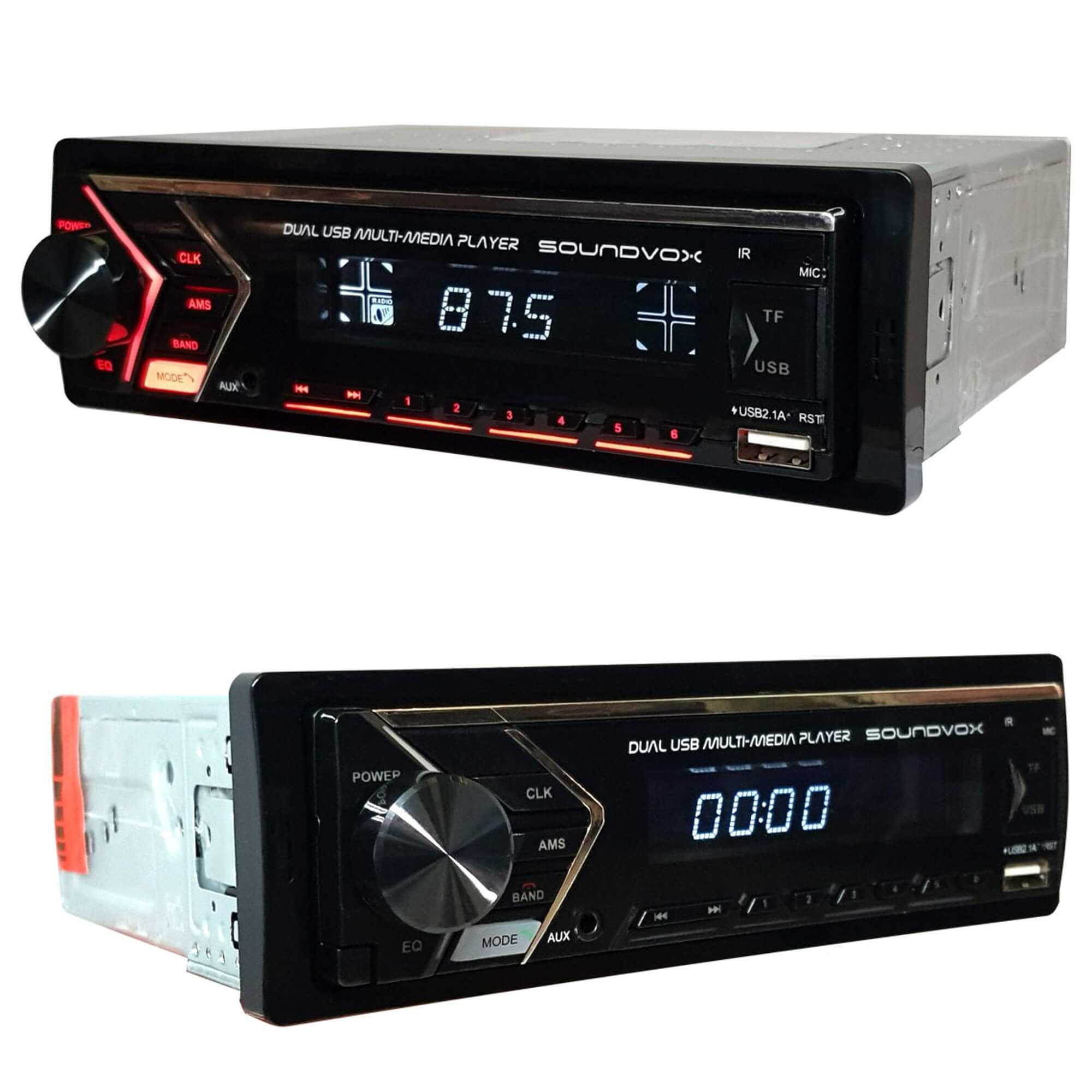 Som Automotivo 1 DIN Rádio AM/FM, Bluetooth, AUX, Cartão SD, Eq.Soundvox - Roadstar SX-832MI